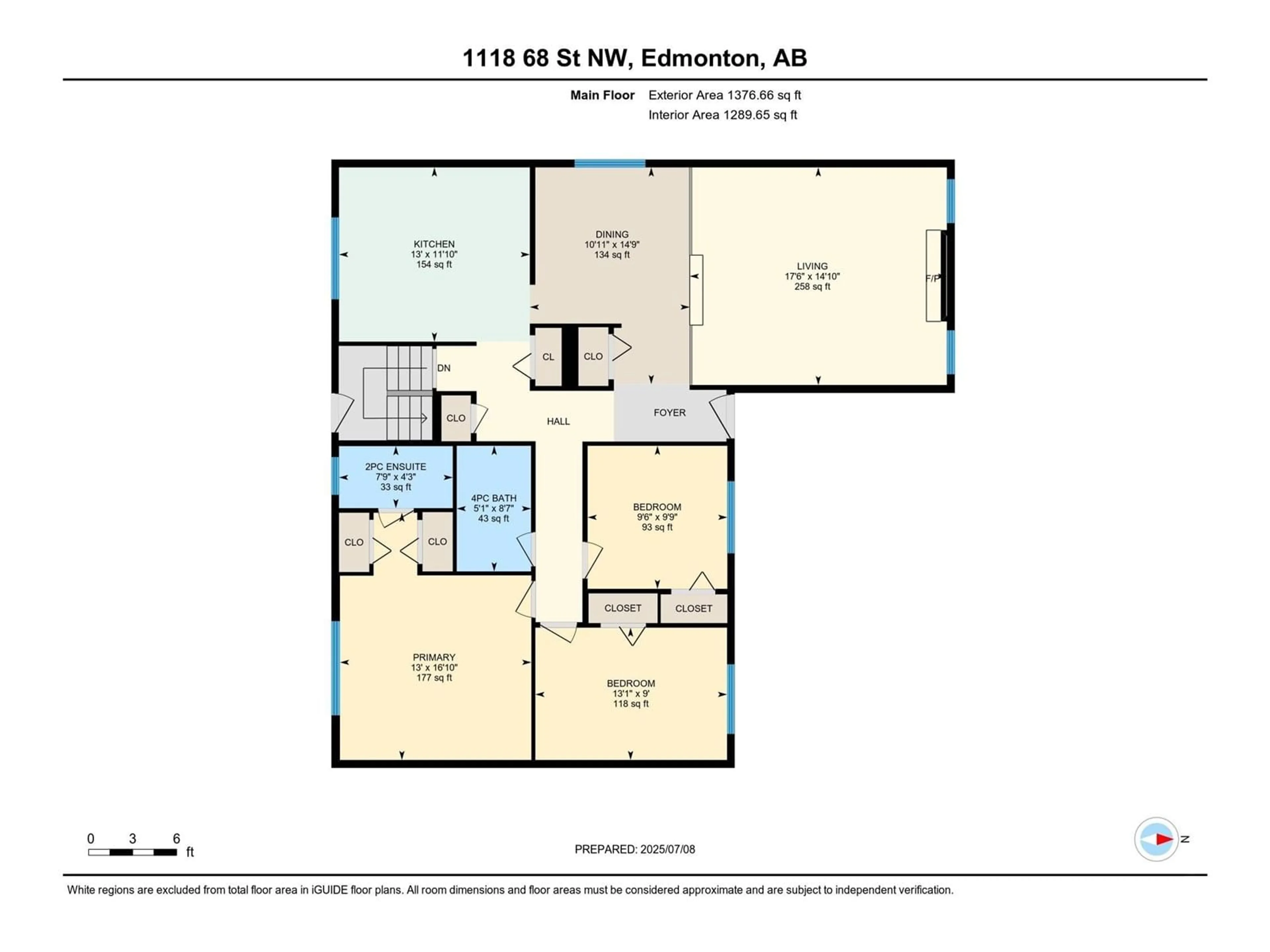 Floor plan for 1118 68 ST, Edmonton Alberta T6K1L1