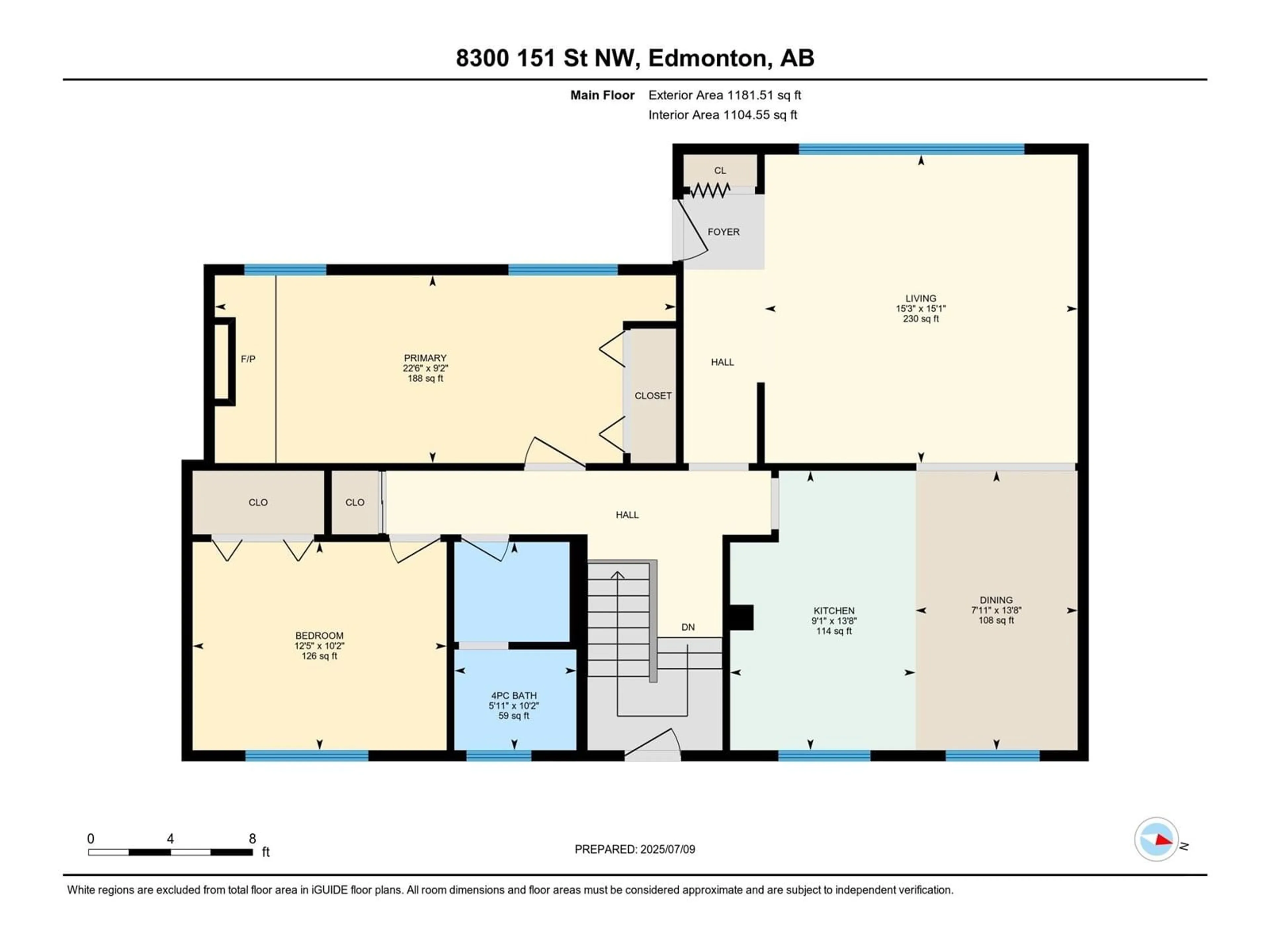 Floor plan for 8300 151 ST, Edmonton Alberta T5R1H6