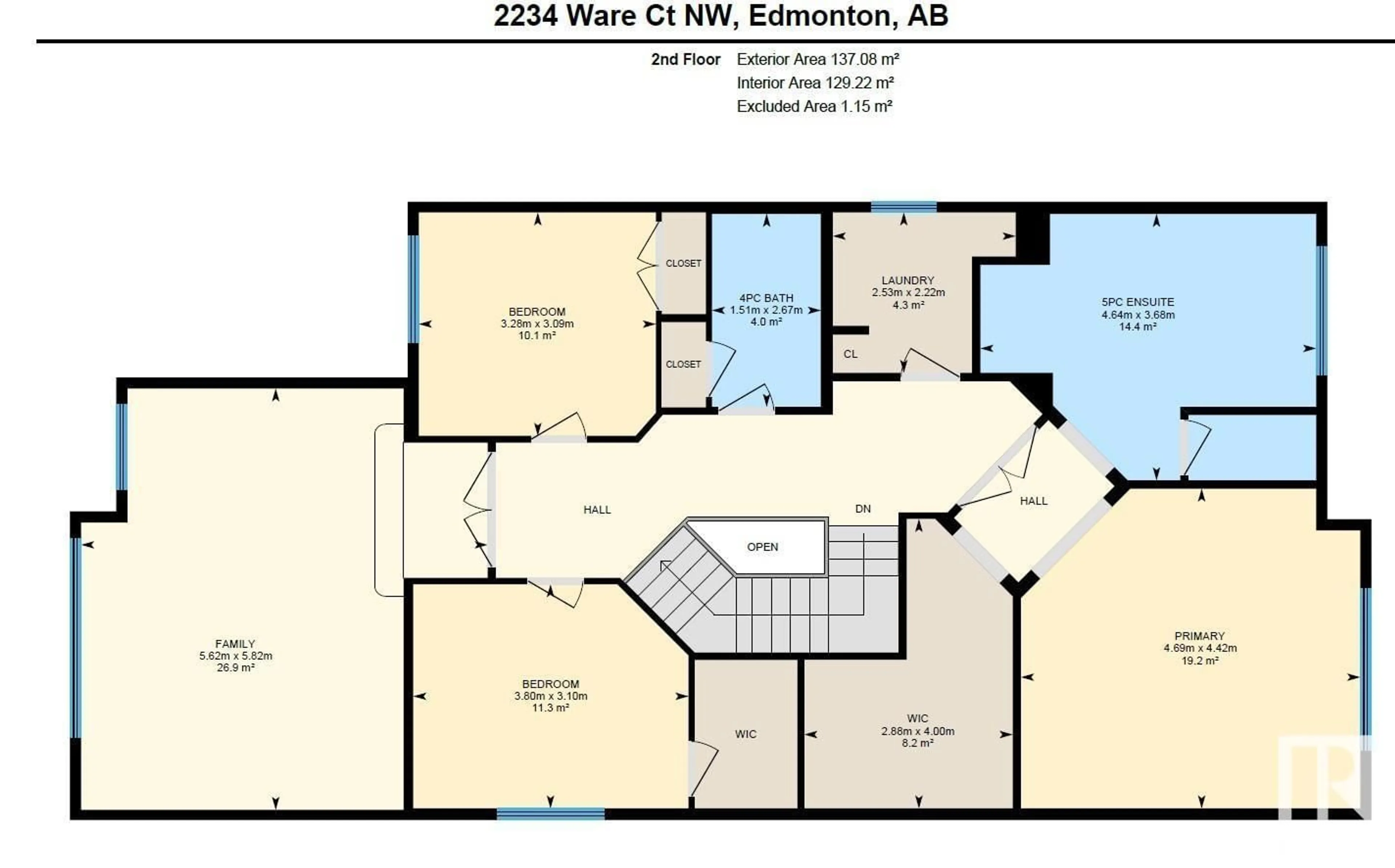Floor plan for 2234 WARE CO, Edmonton Alberta T6W2T9
