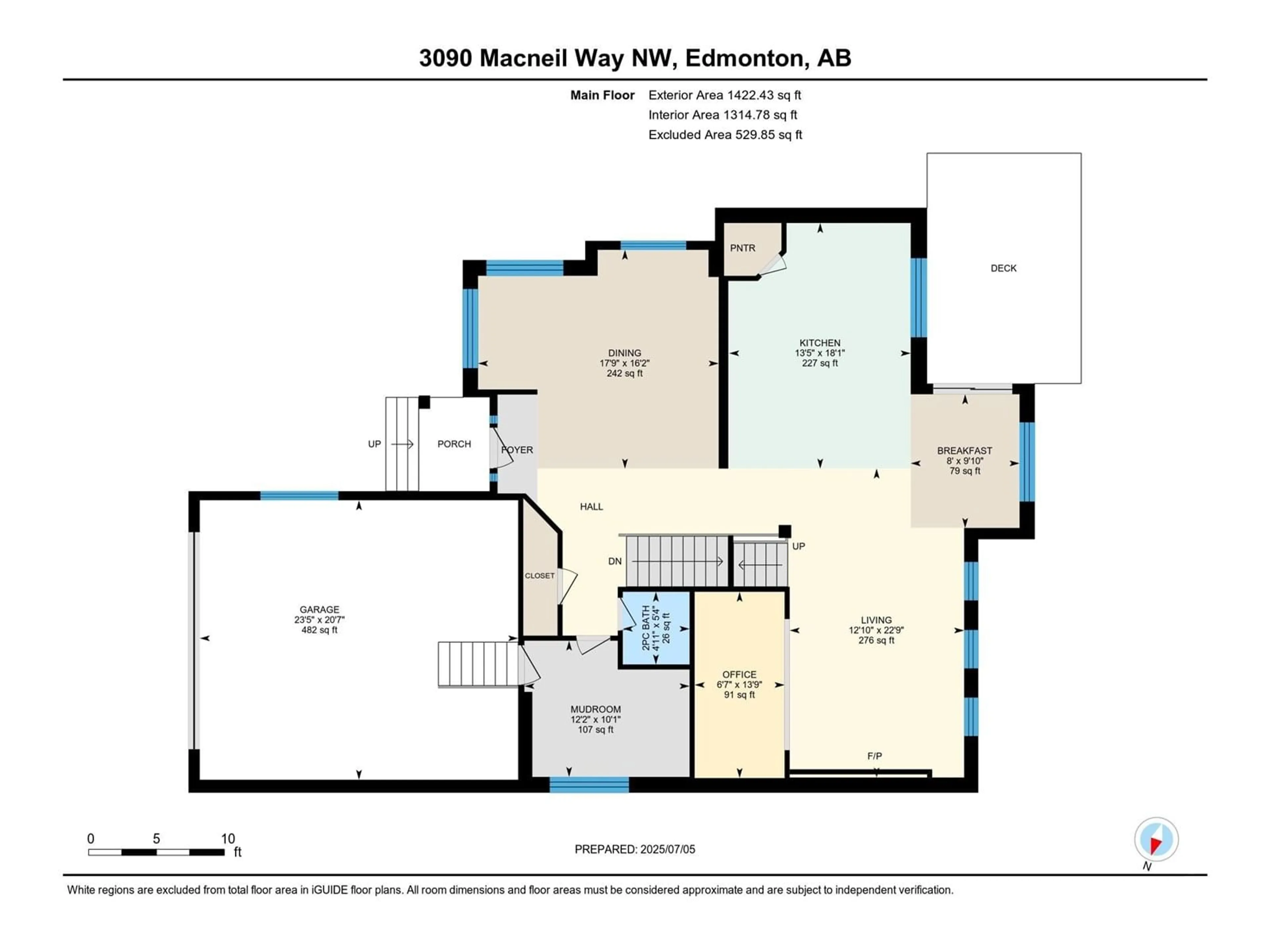 Floor plan for 3090 MACNEIL WY, Edmonton Alberta T6R0H7