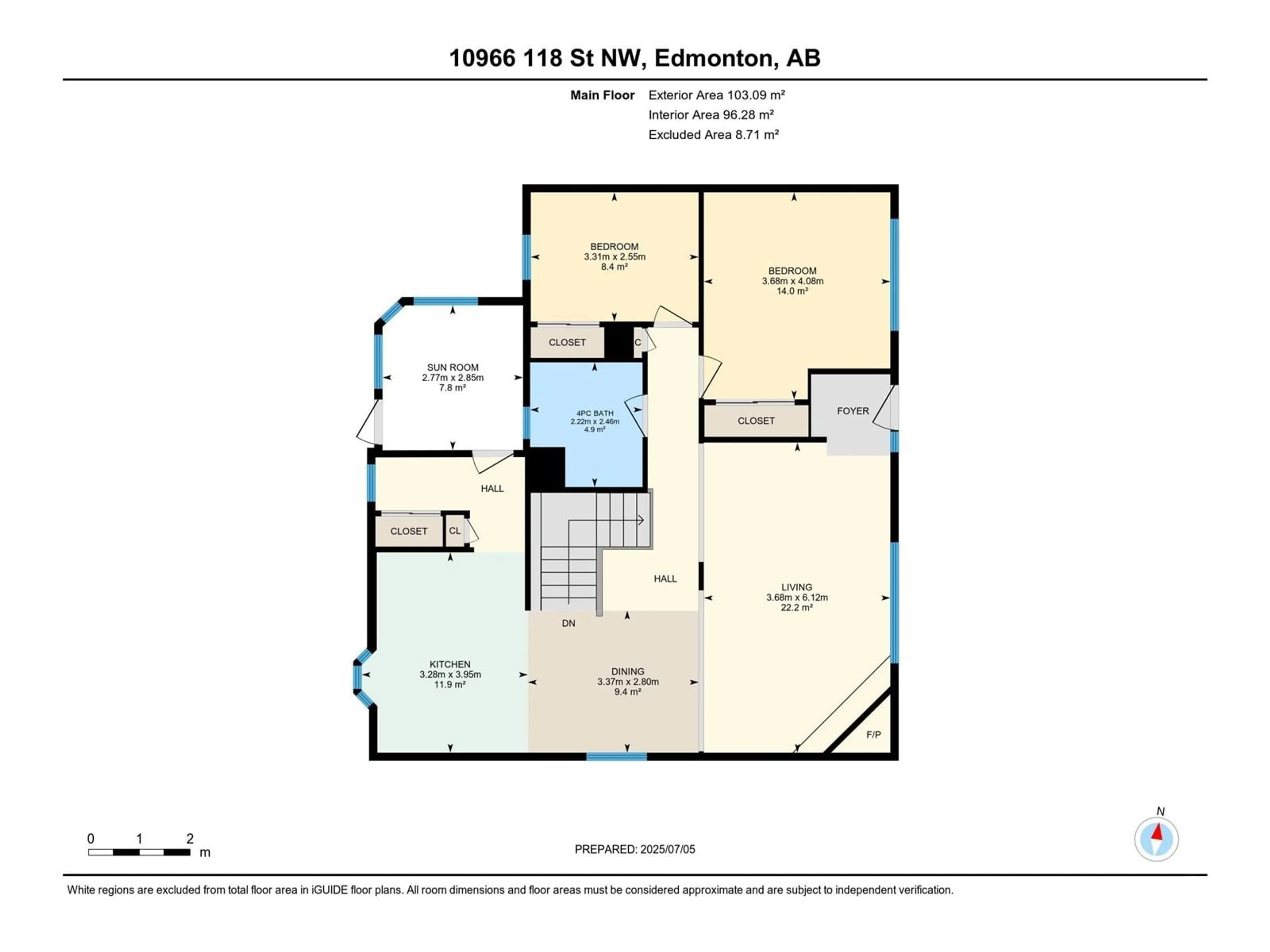 Floor plan for NW - 10966 118 ST, Edmonton Alberta T5H3N9