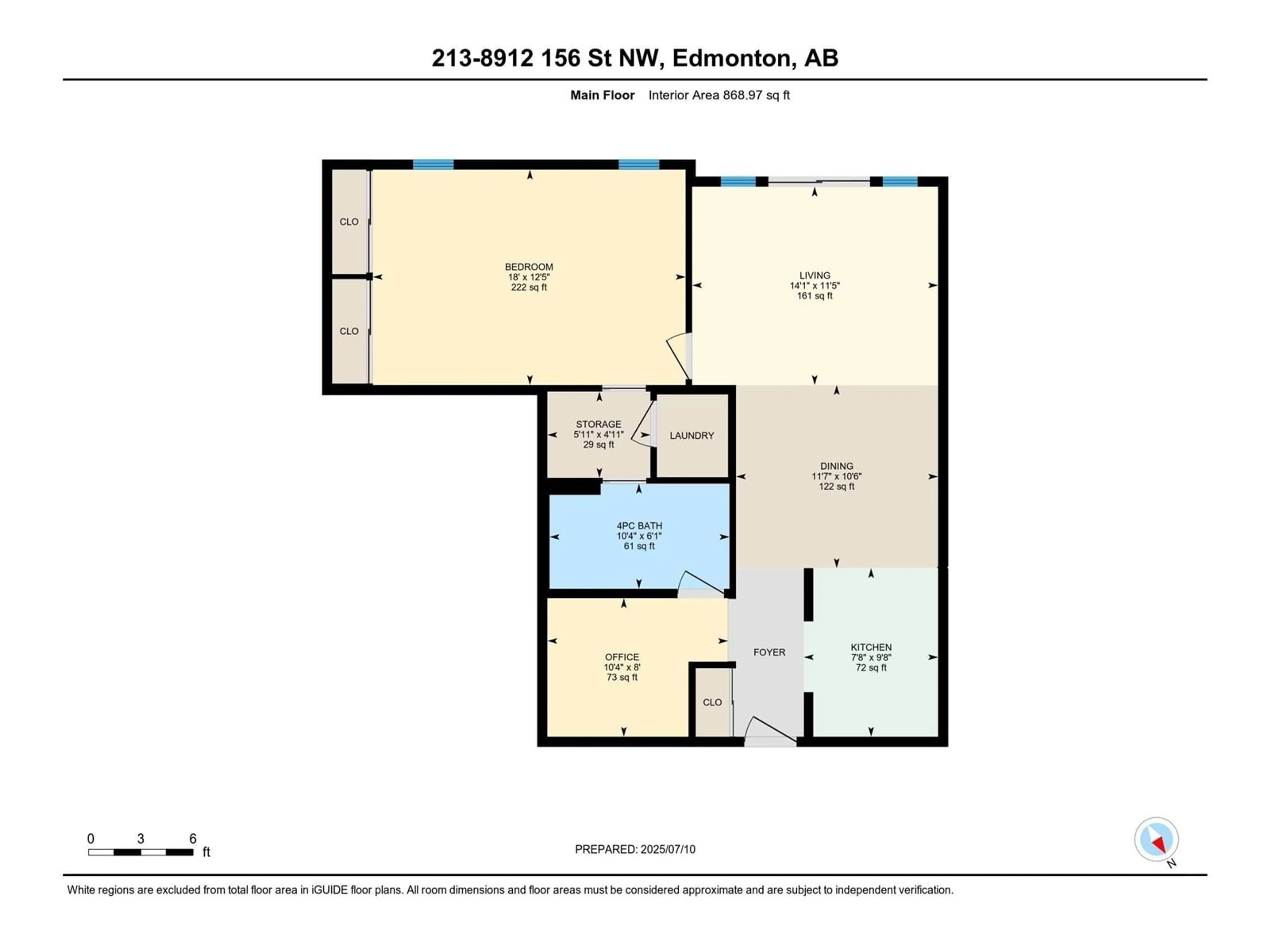 Floor plan for #213 - 8912 156 ST, Edmonton Alberta T5R5Z2