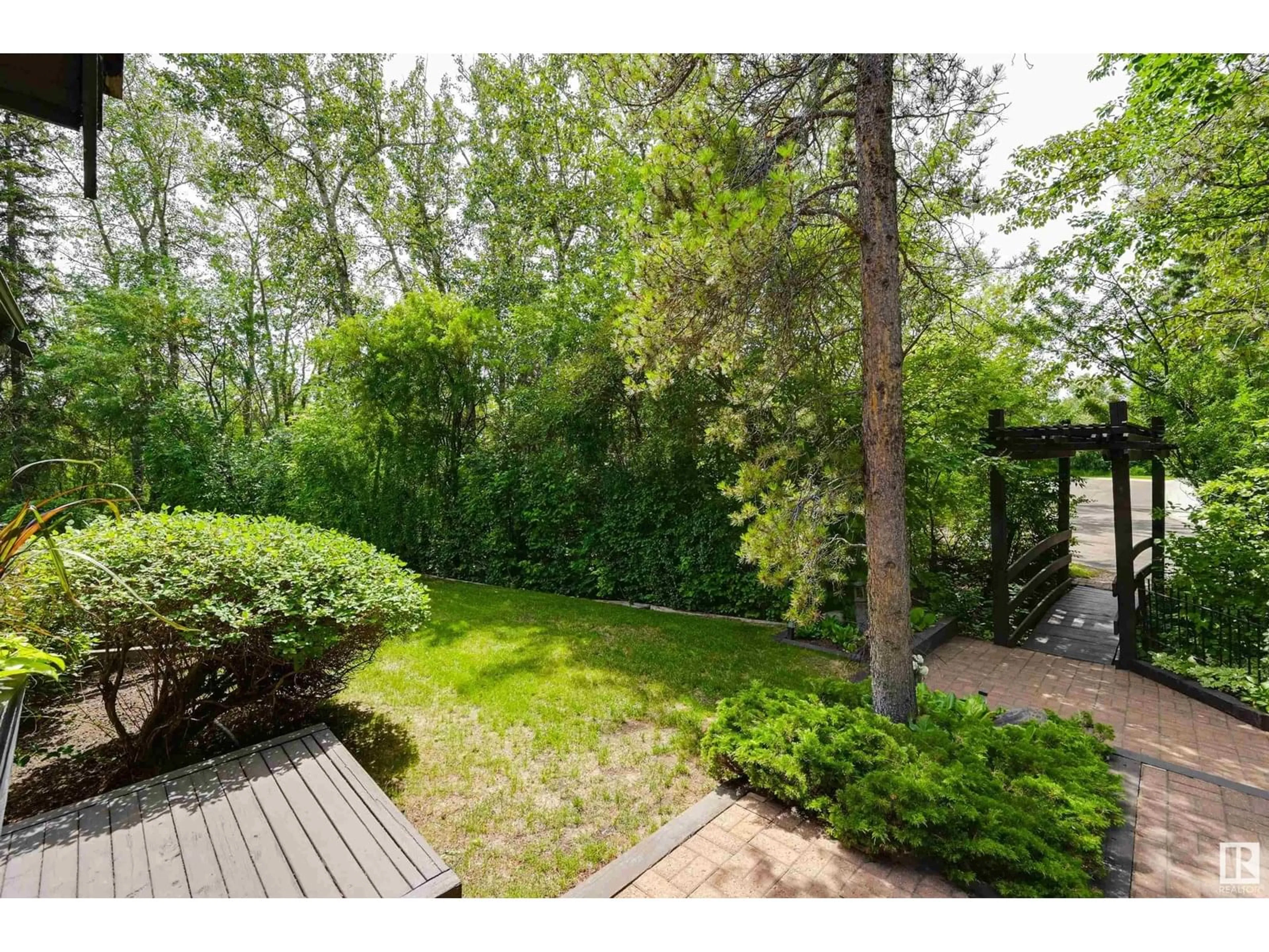Patio, forest/trees view for 14232 RAVINE DR, Edmonton Alberta T5N3M2