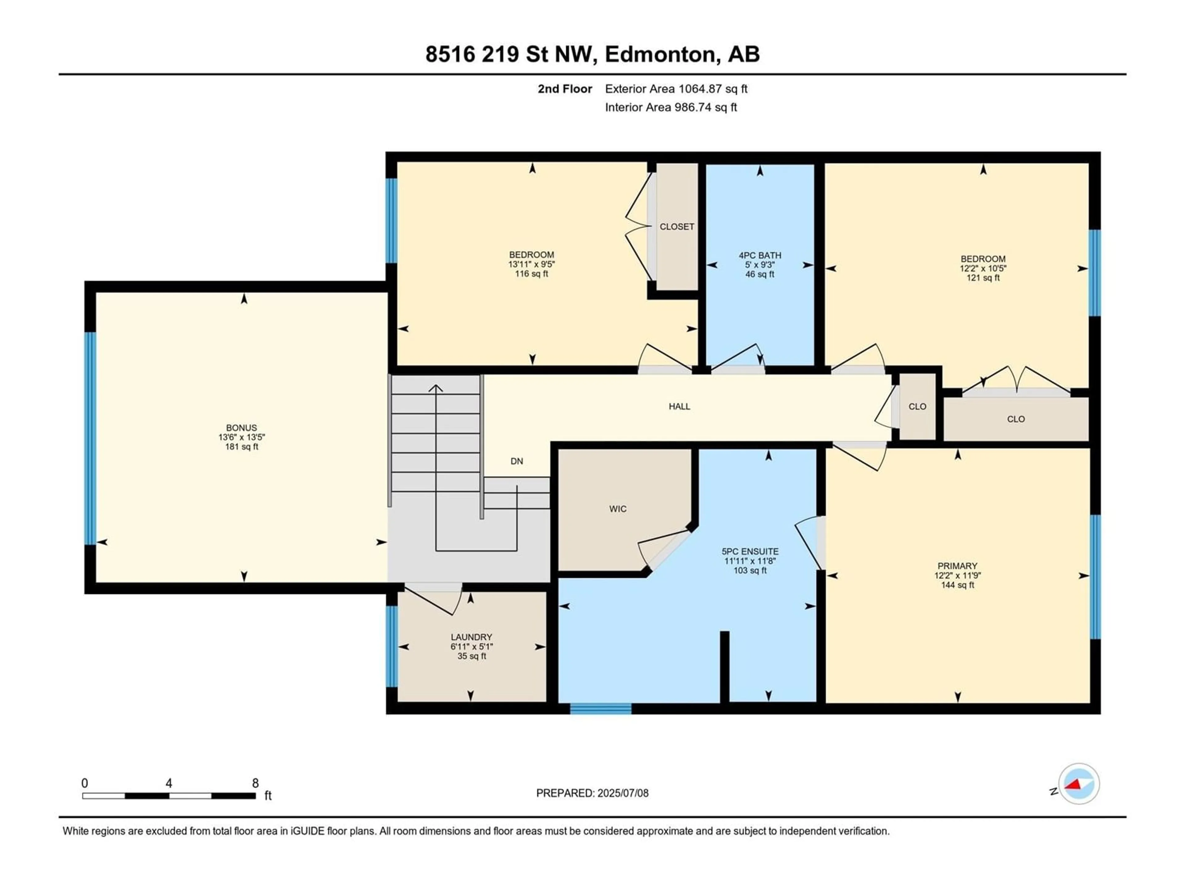 Floor plan for 8516 219 ST, Edmonton Alberta T5T7C9