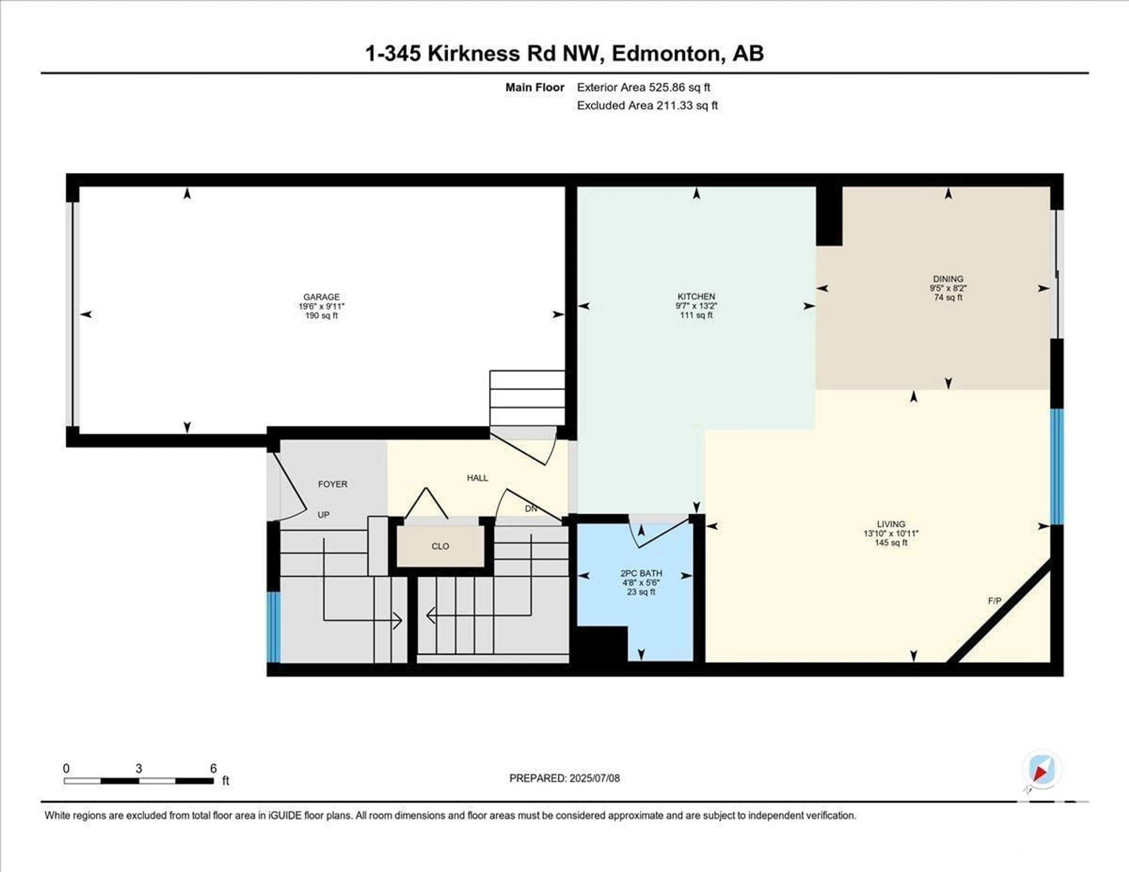 Floor plan for 345 KIRKNESS RD, Edmonton Alberta T5Y2M7