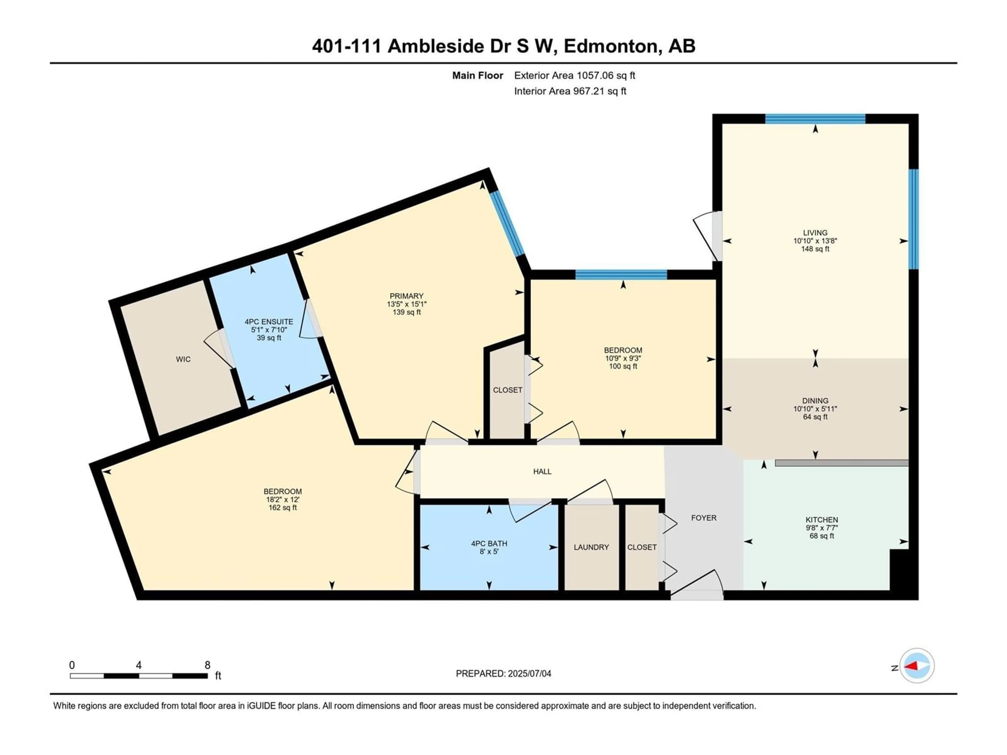 Floor plan for #401 - 111 AMBLESIDE DRIVE, Edmonton Alberta T6W0J4
