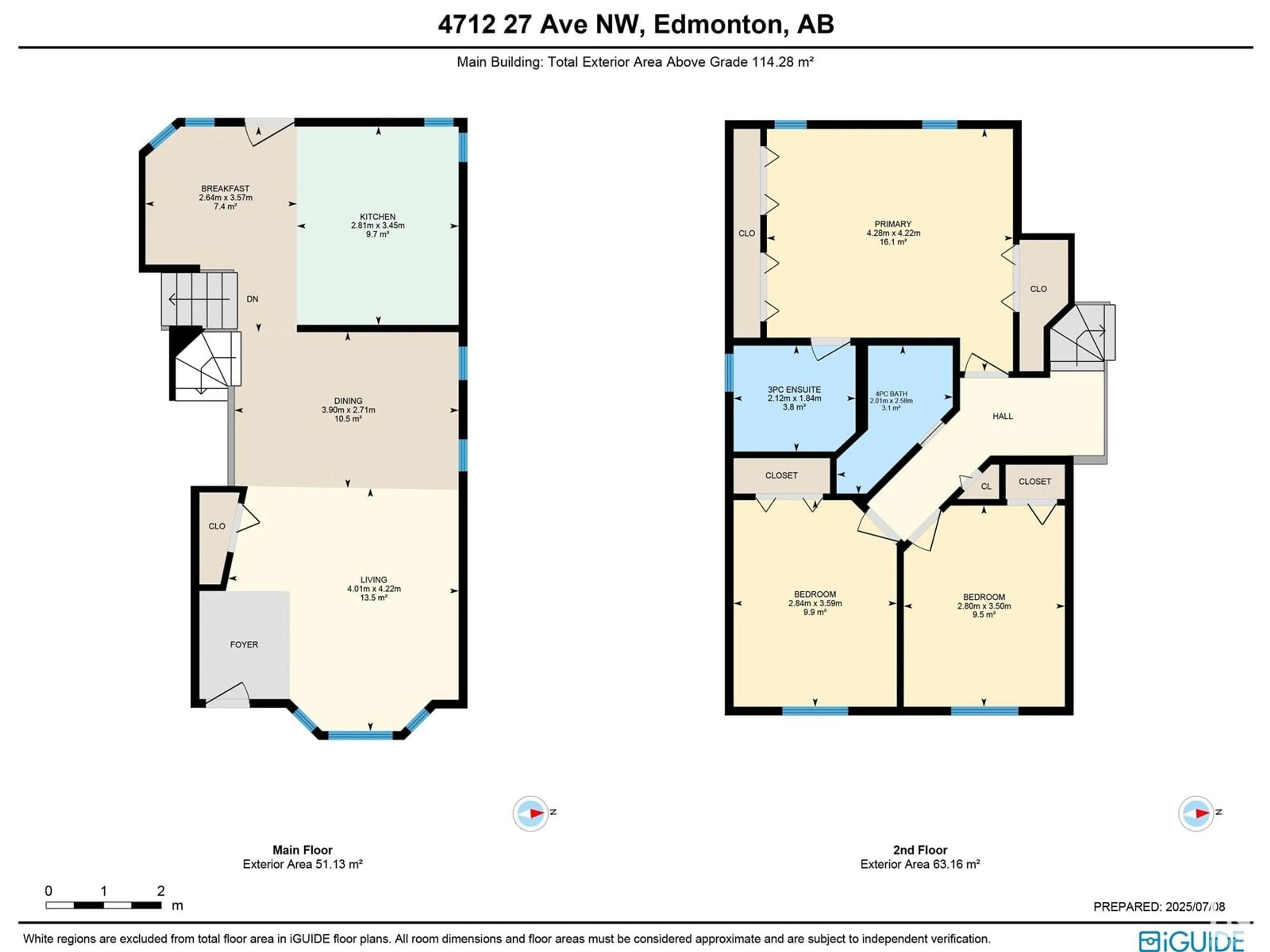 Floor plan for 4712 27 AV, Edmonton Alberta T6L4P9