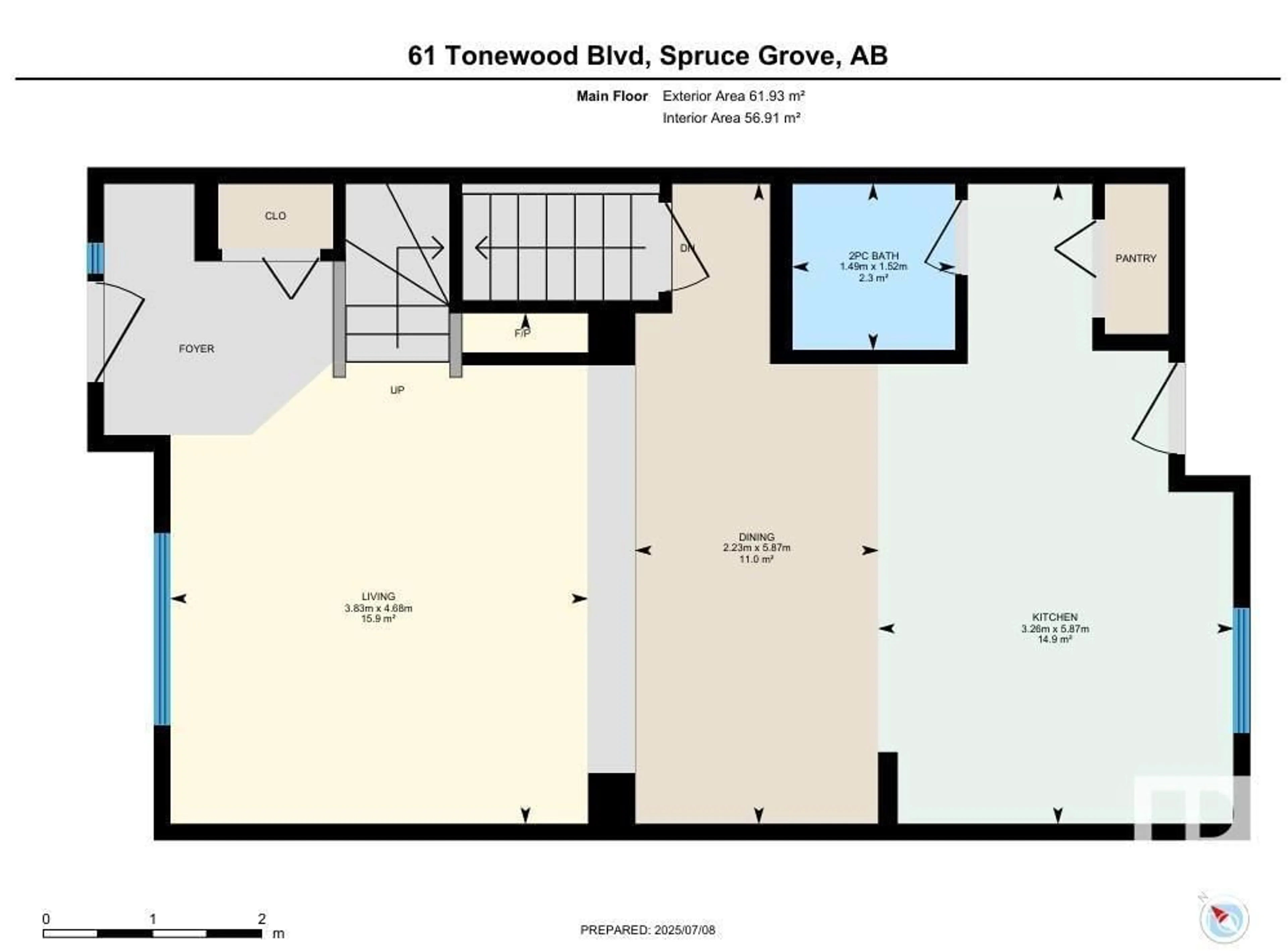 Floor plan for 61 TONEWOOD BV, Spruce Grove Alberta T7X0W4