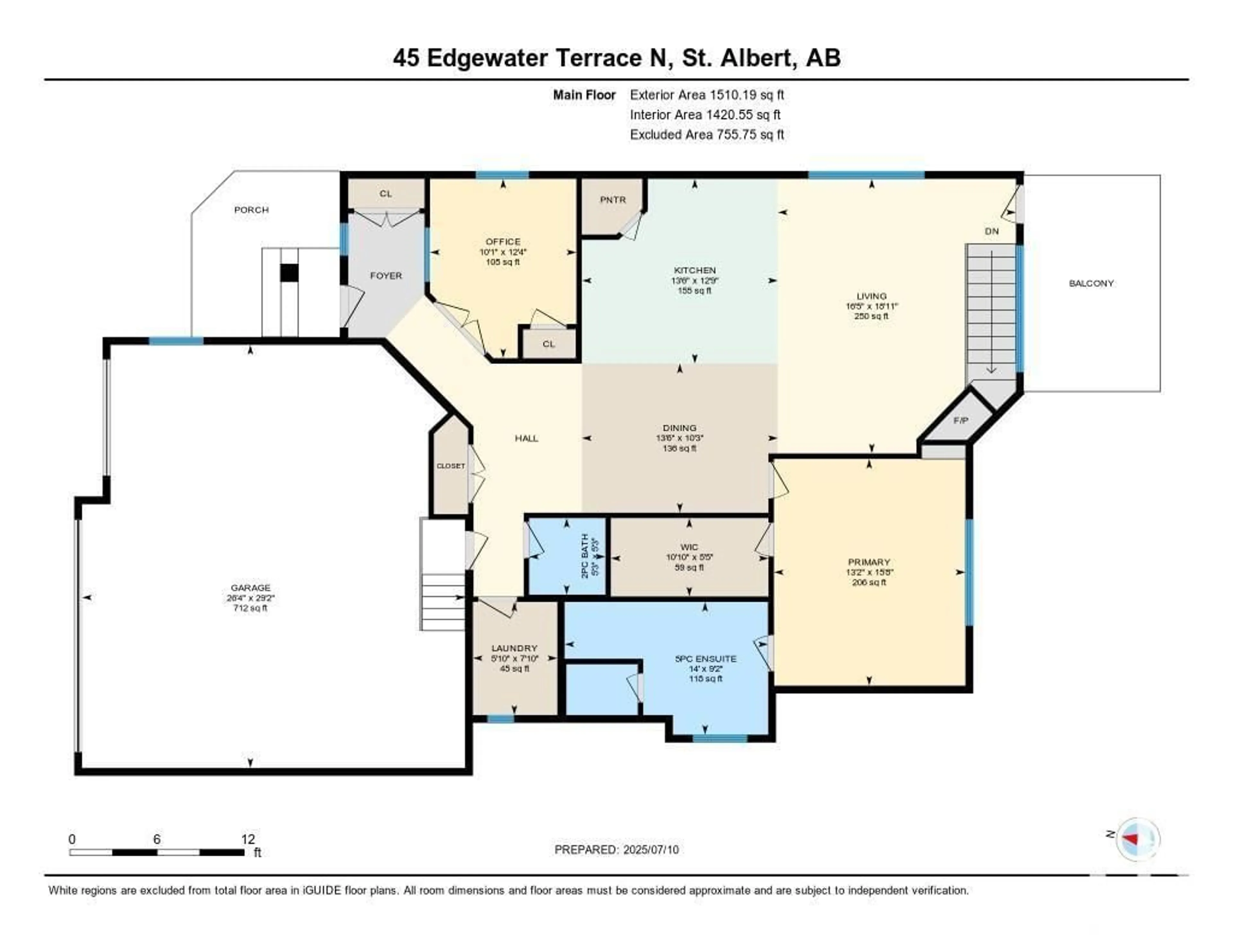 Floor plan for N - 45 EDGEWATER TC, St. Albert Alberta T8N4G7
