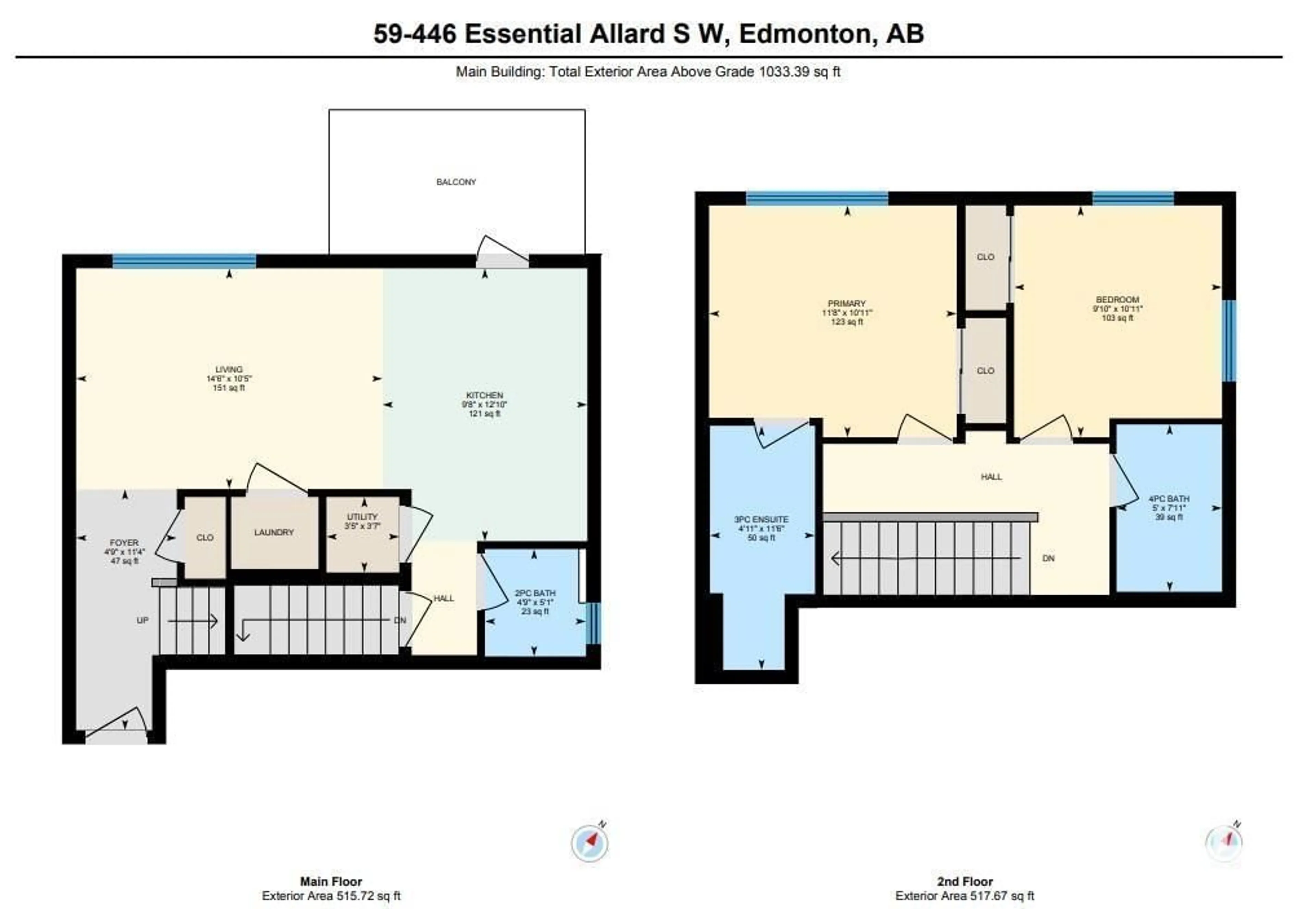 Floor plan for #406 - 600 KIRKNESS RD, Edmonton Alberta T5Y2H5