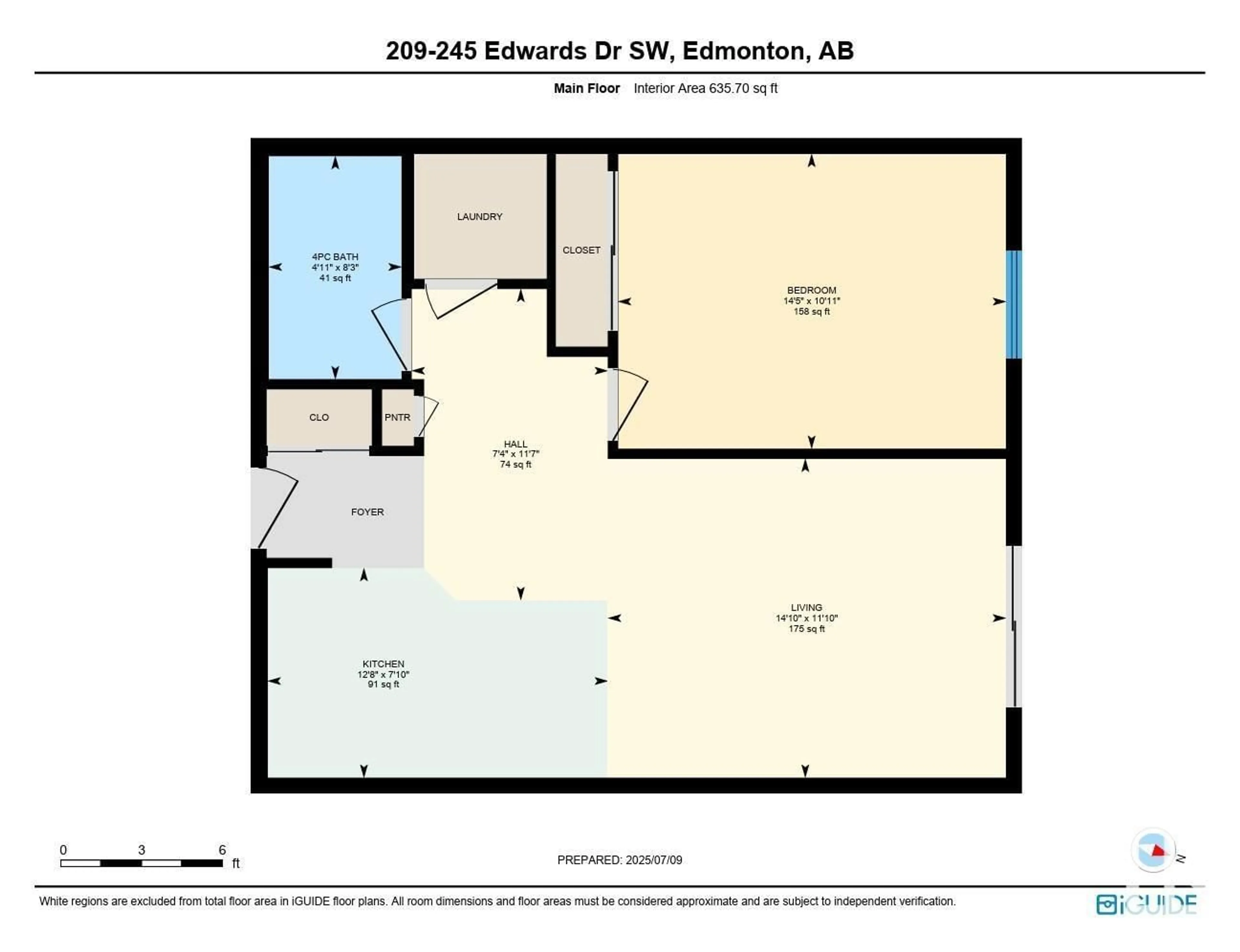 Floor plan for #209 - 245 EDWARDS DR, Edmonton Alberta T6X1J9