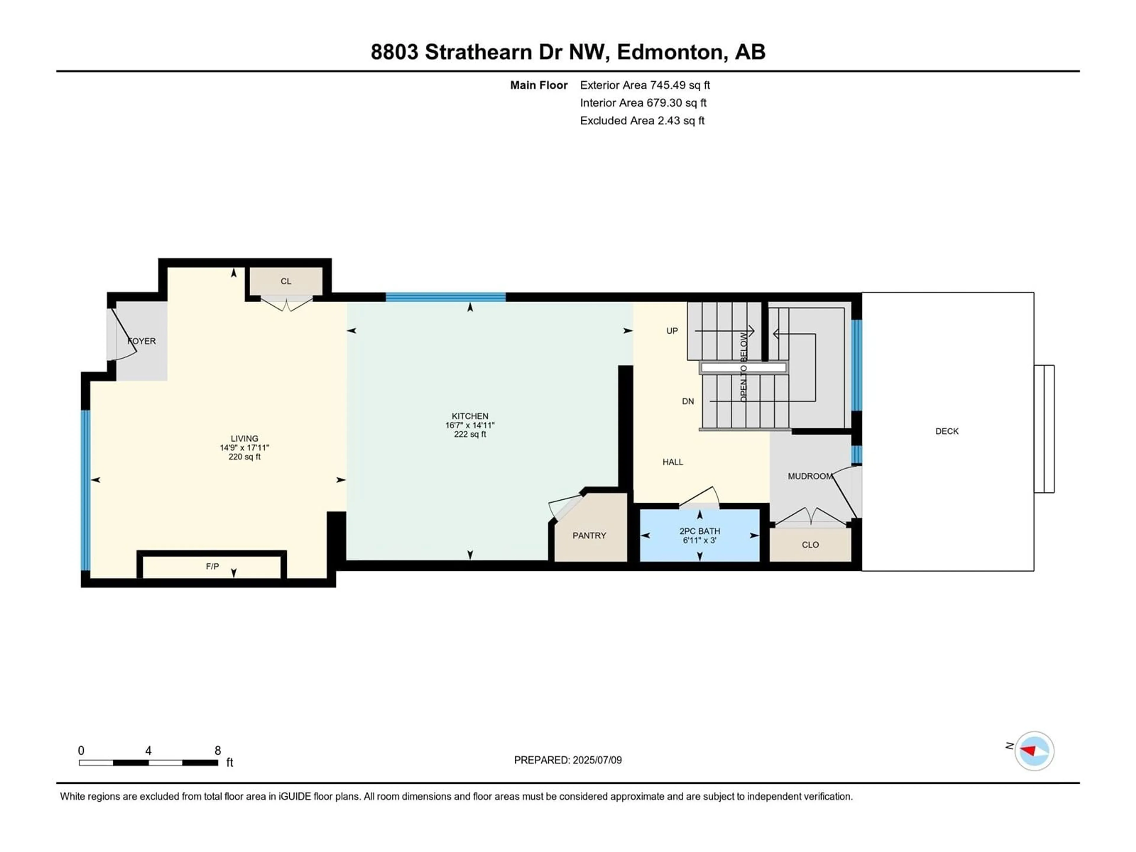 Floor plan for 8803 STRATHEARN DR, Edmonton Alberta T6C4C8