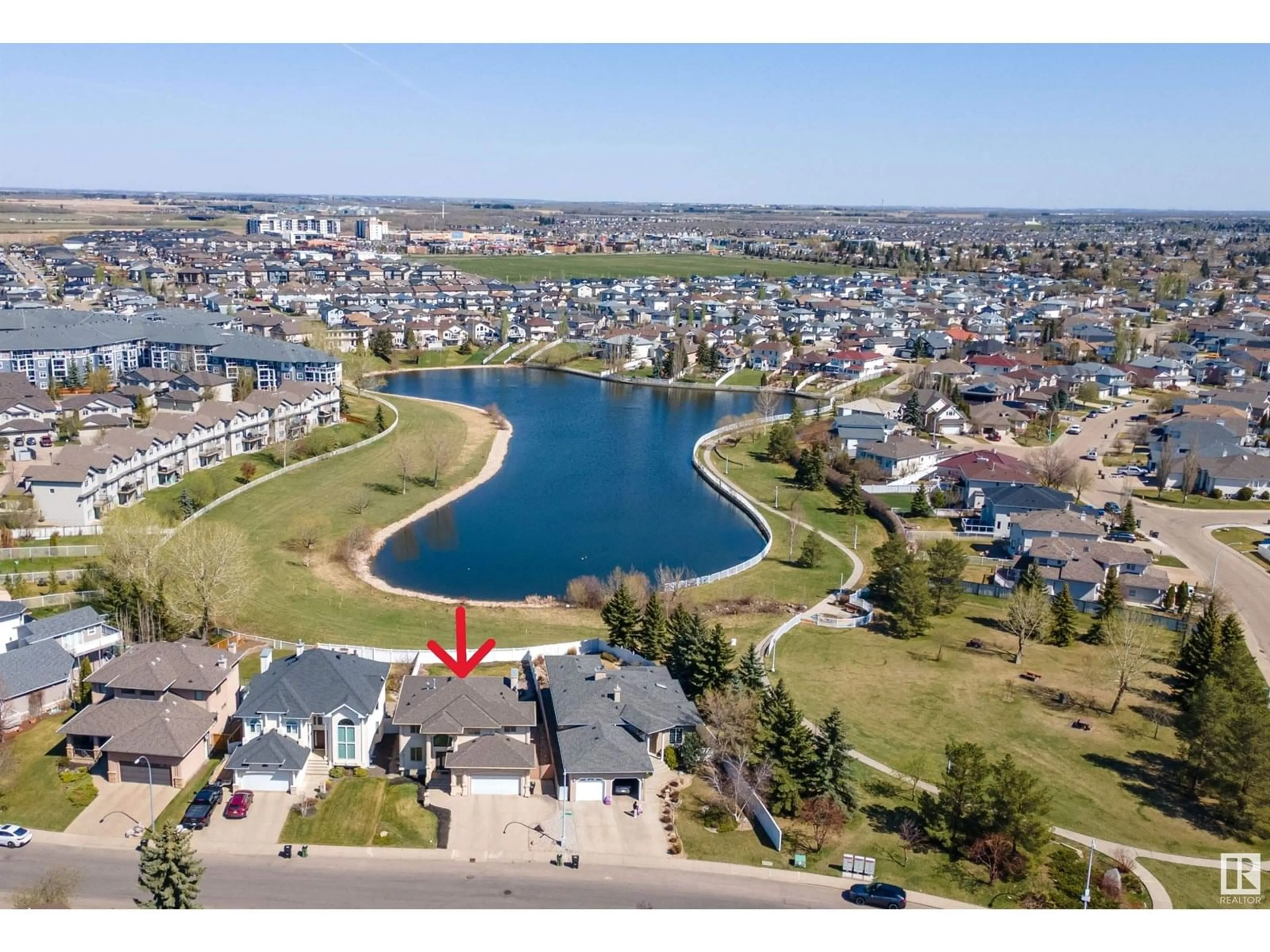 A pic from outside/outdoor area/front of a property/back of a property/a pic from drone, water/lake/river/ocean view for NW - 15903 132 ST, Edmonton Alberta T6V1E4
