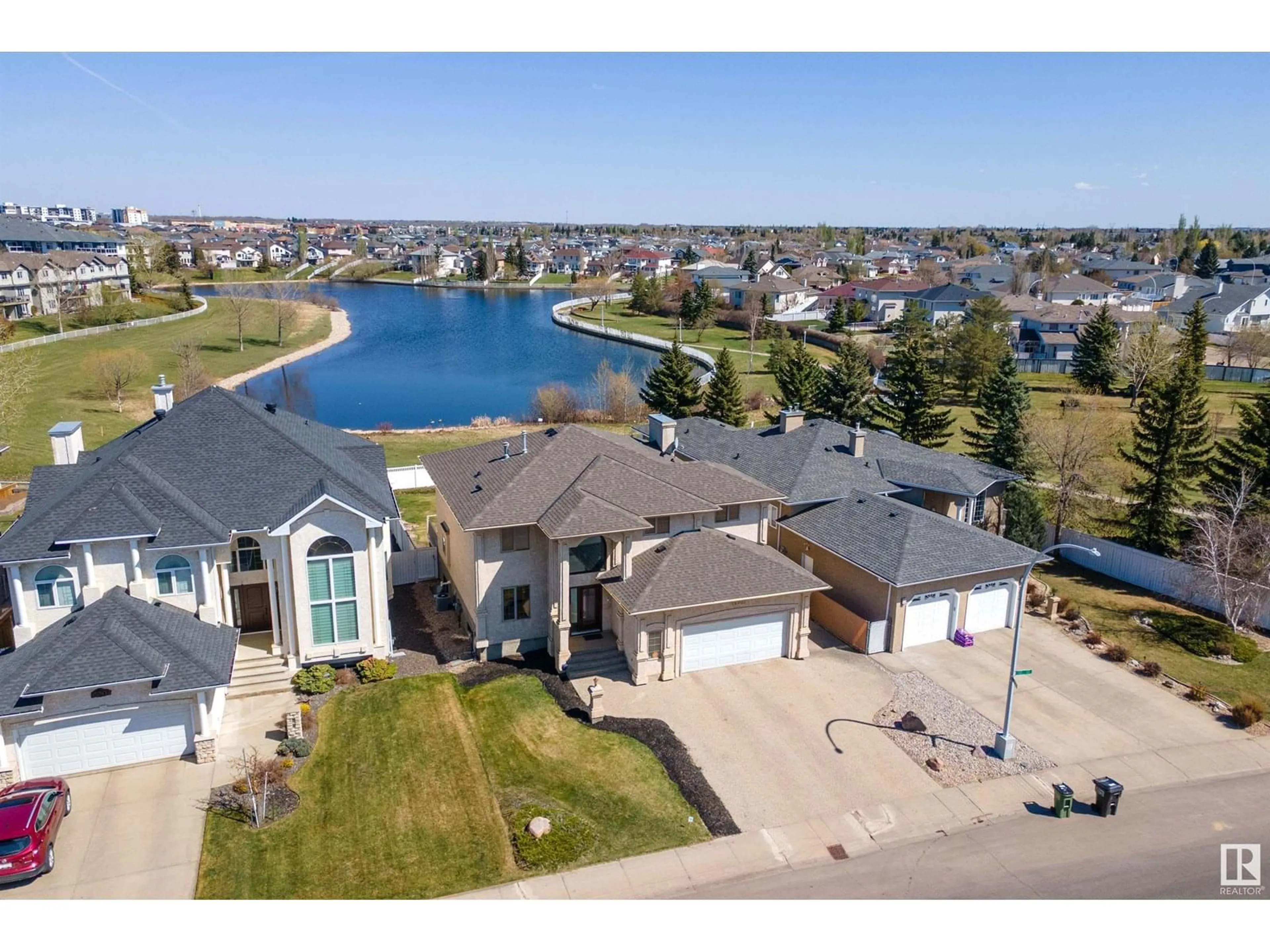 A pic from outside/outdoor area/front of a property/back of a property/a pic from drone, water/lake/river/ocean view for NW - 15903 132 ST, Edmonton Alberta T6V1E4