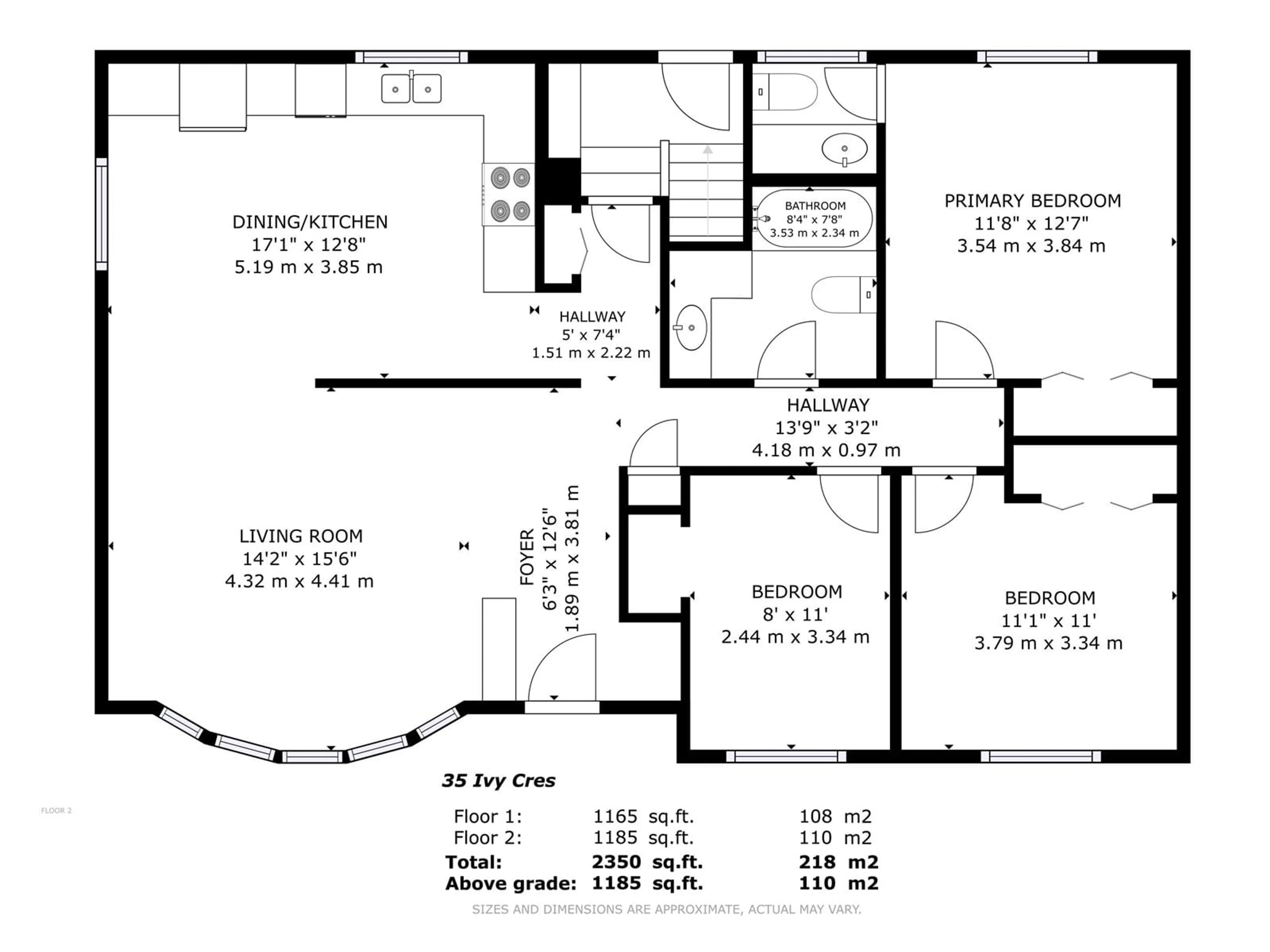 Floor plan for 35 IVY CR, Sherwood Park Alberta T8A1W3