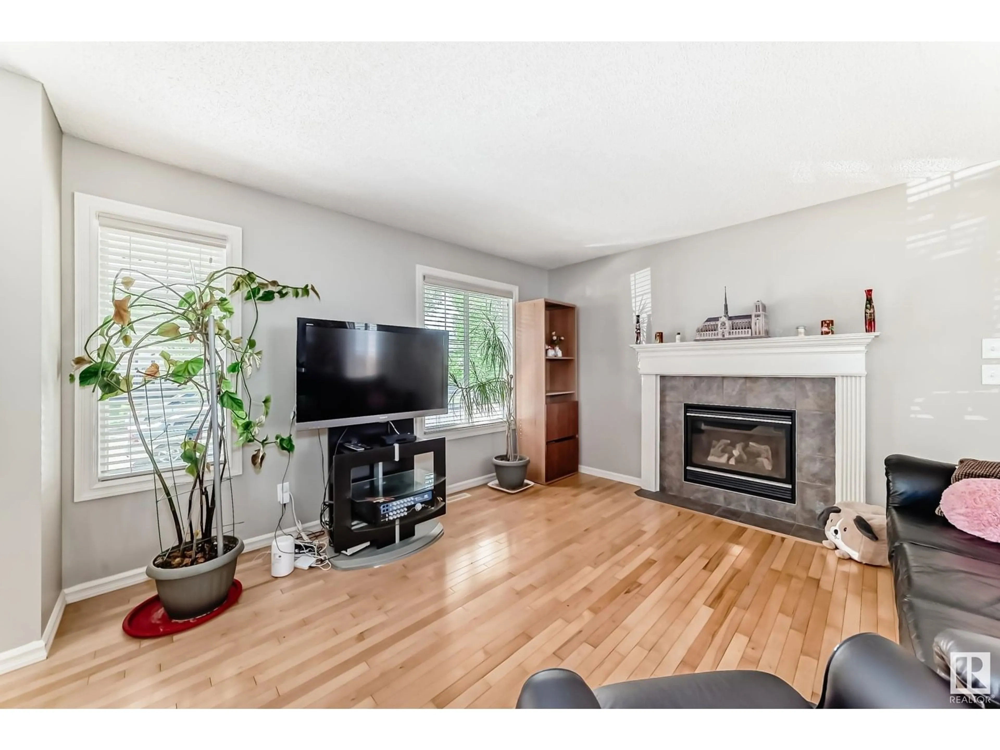 Living room with furniture, wood/laminate floor for NW - 14767 140 ST, Edmonton Alberta T6V0A4