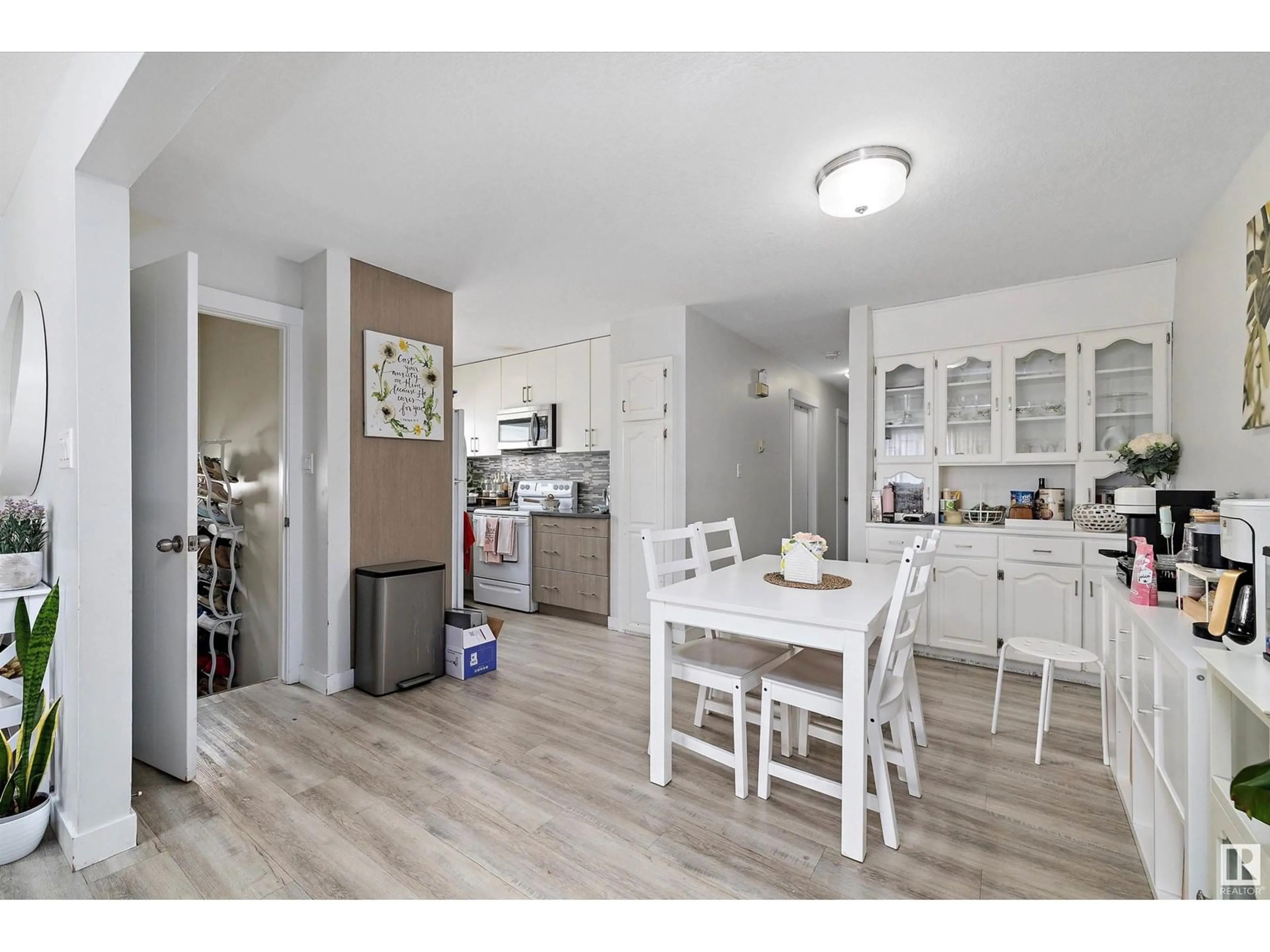 Open concept kitchen, wood/laminate floor for NW - 10229/10231 159 ST, Edmonton Alberta T5P3A3
