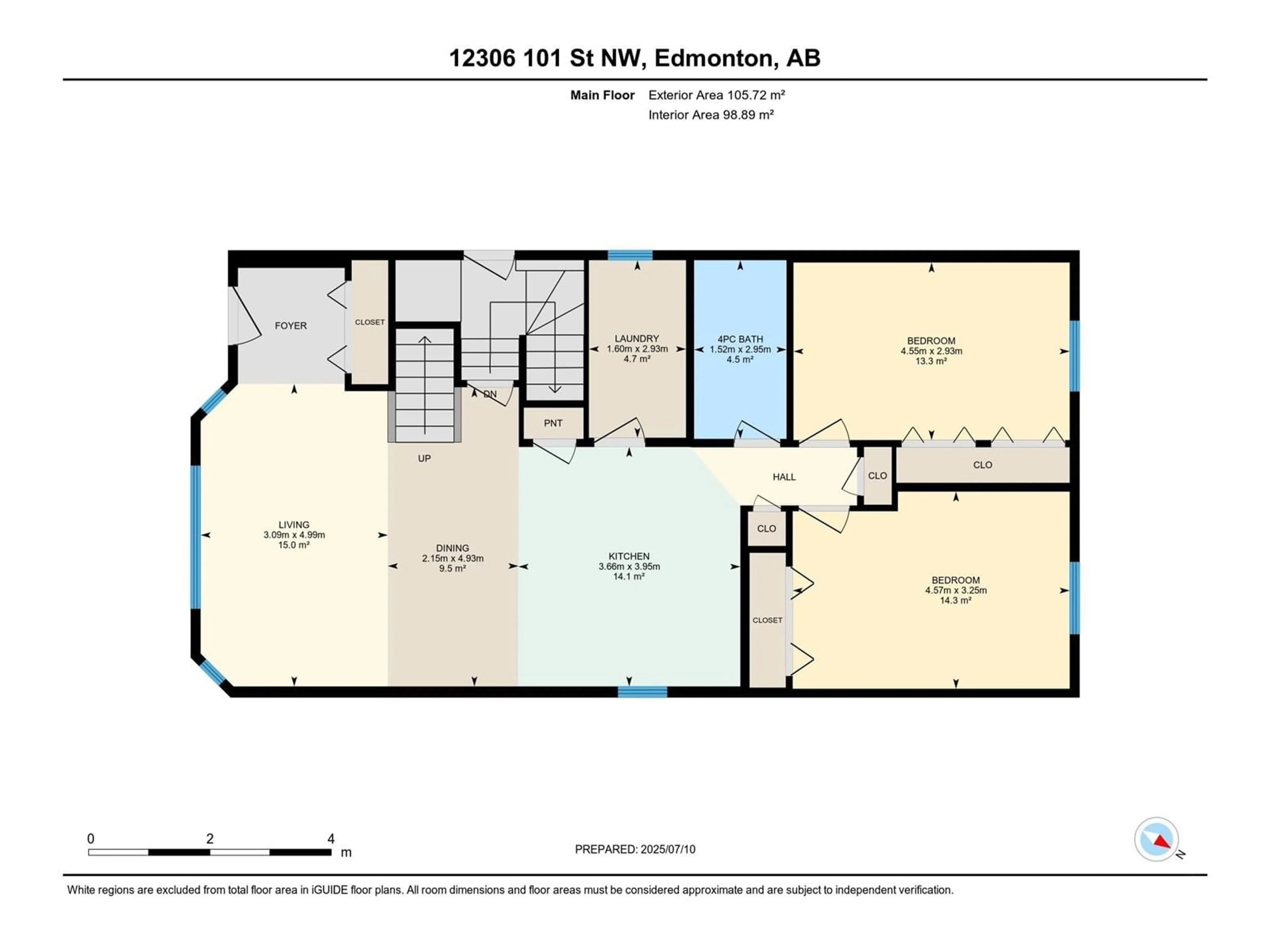 Floor plan for NW - 12306 101 ST, Edmonton Alberta T5G2C7