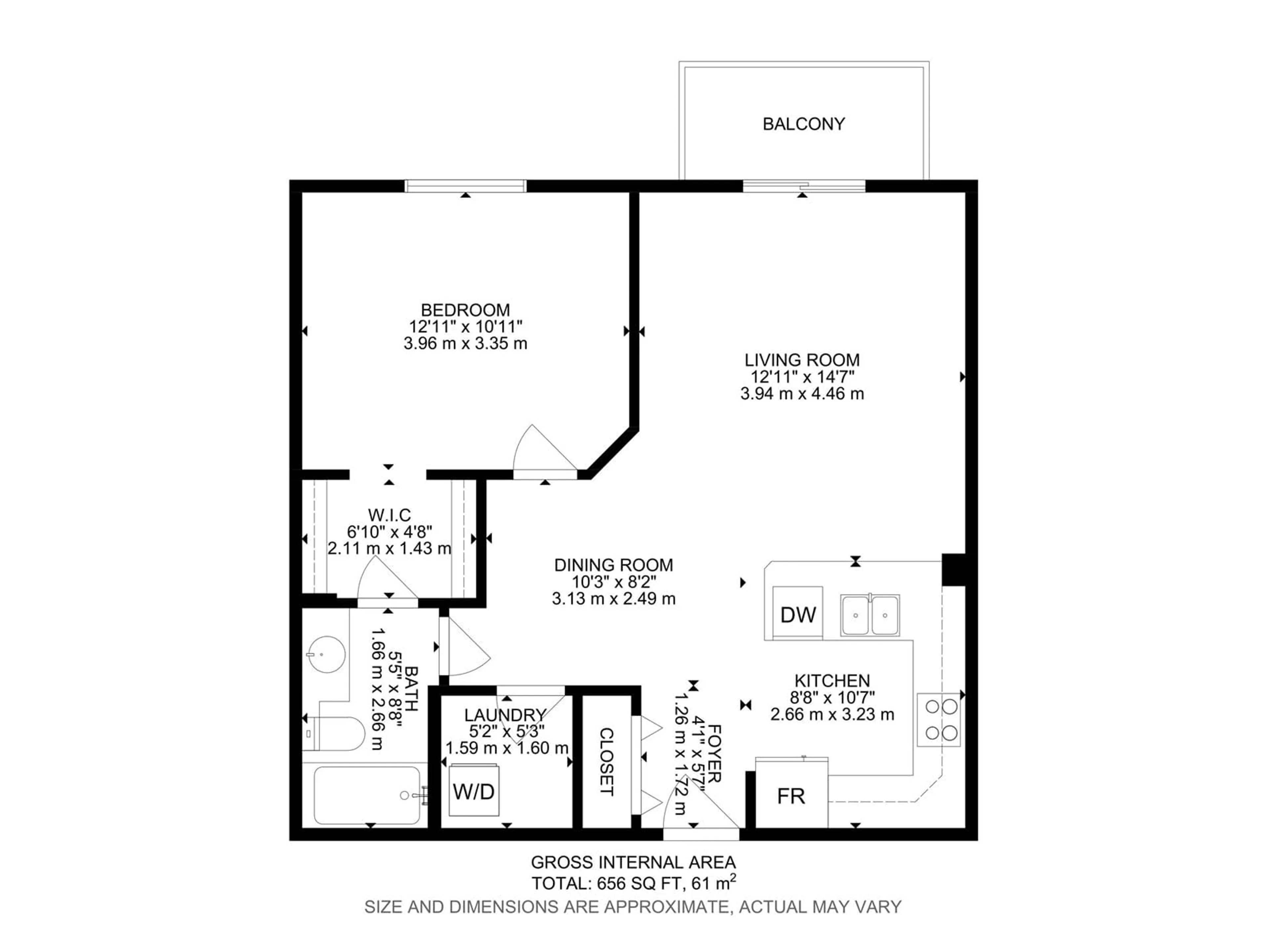Floor plan for 311 - 2204 44 AV, Edmonton Alberta T6T0G5