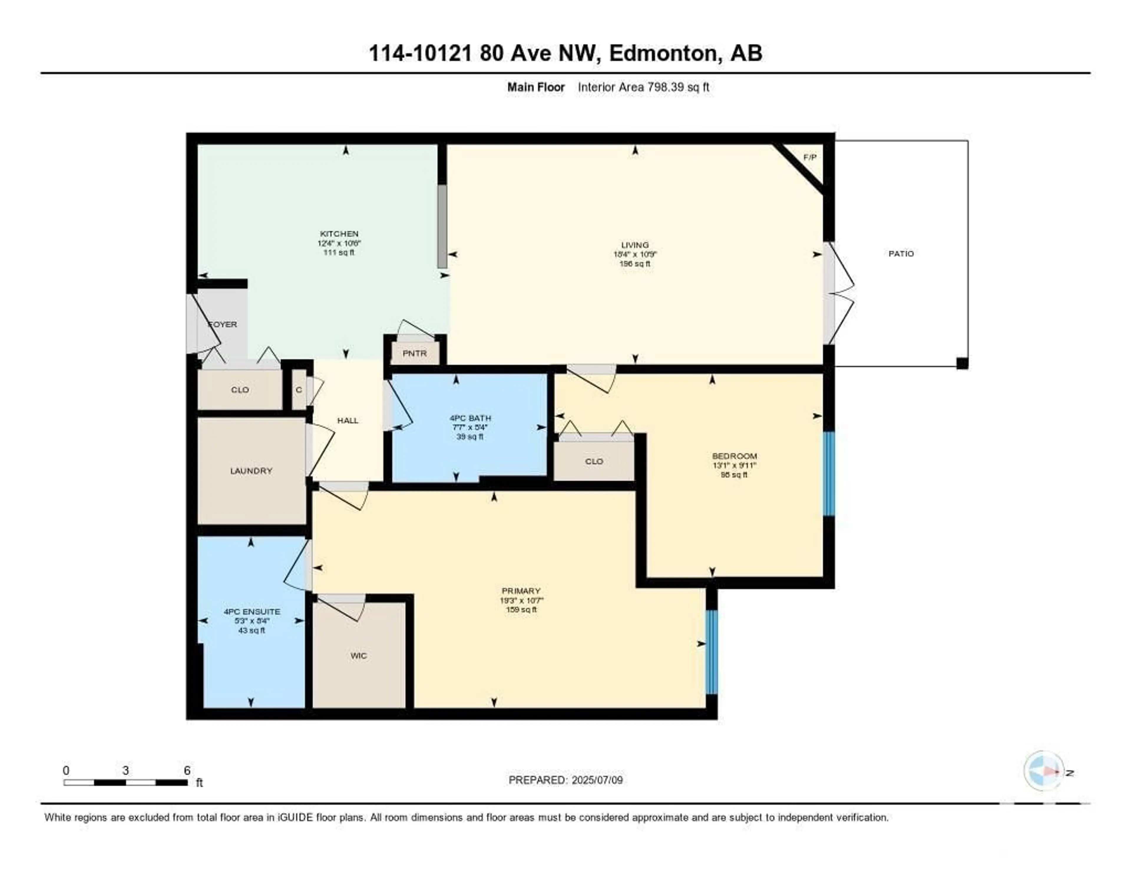 Floor plan for #114 - 10121 80 AV, Edmonton Alberta T6E0B9