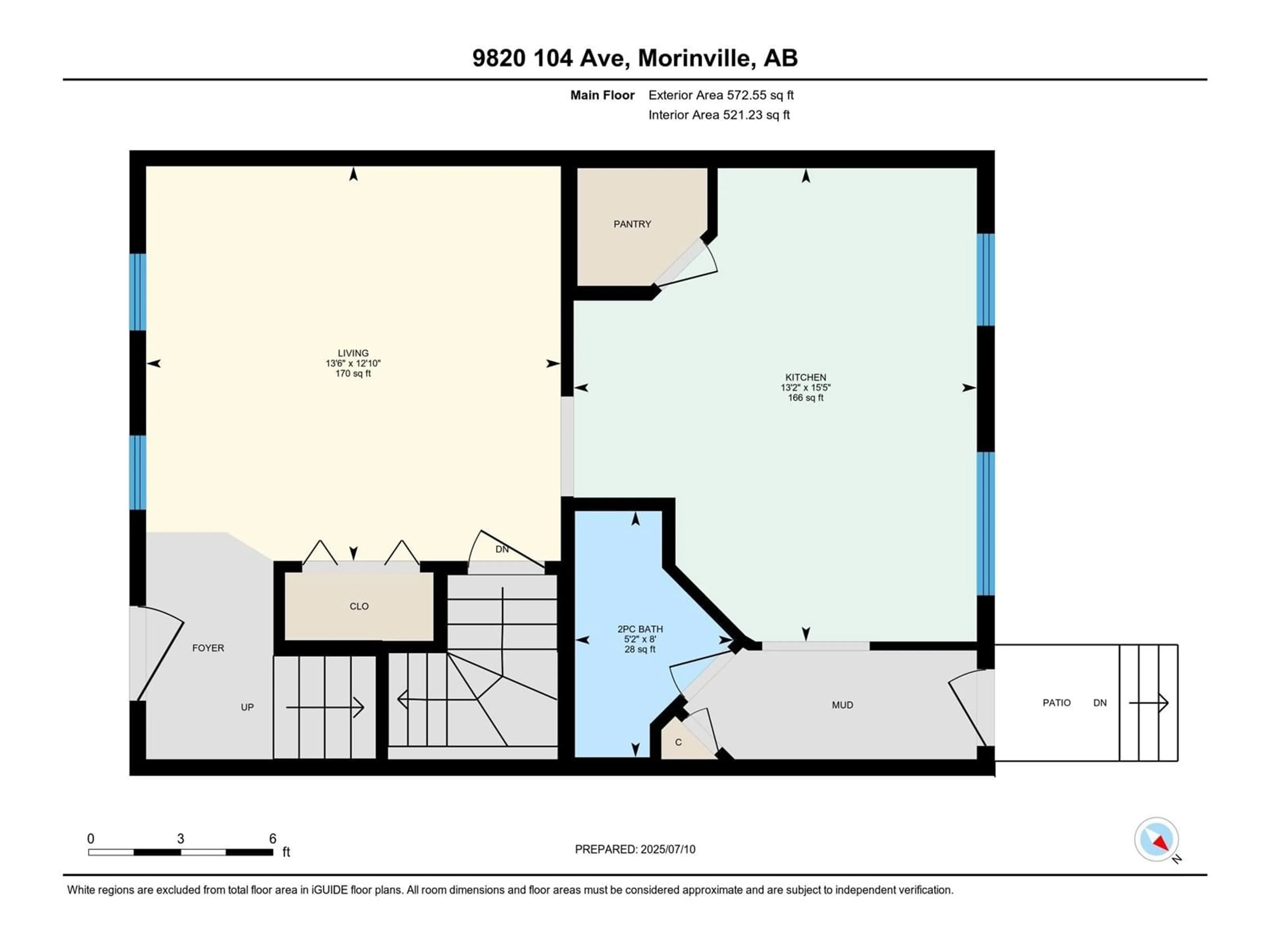 Floor plan for 9820 104 AV, Morinville Alberta T8R0C2