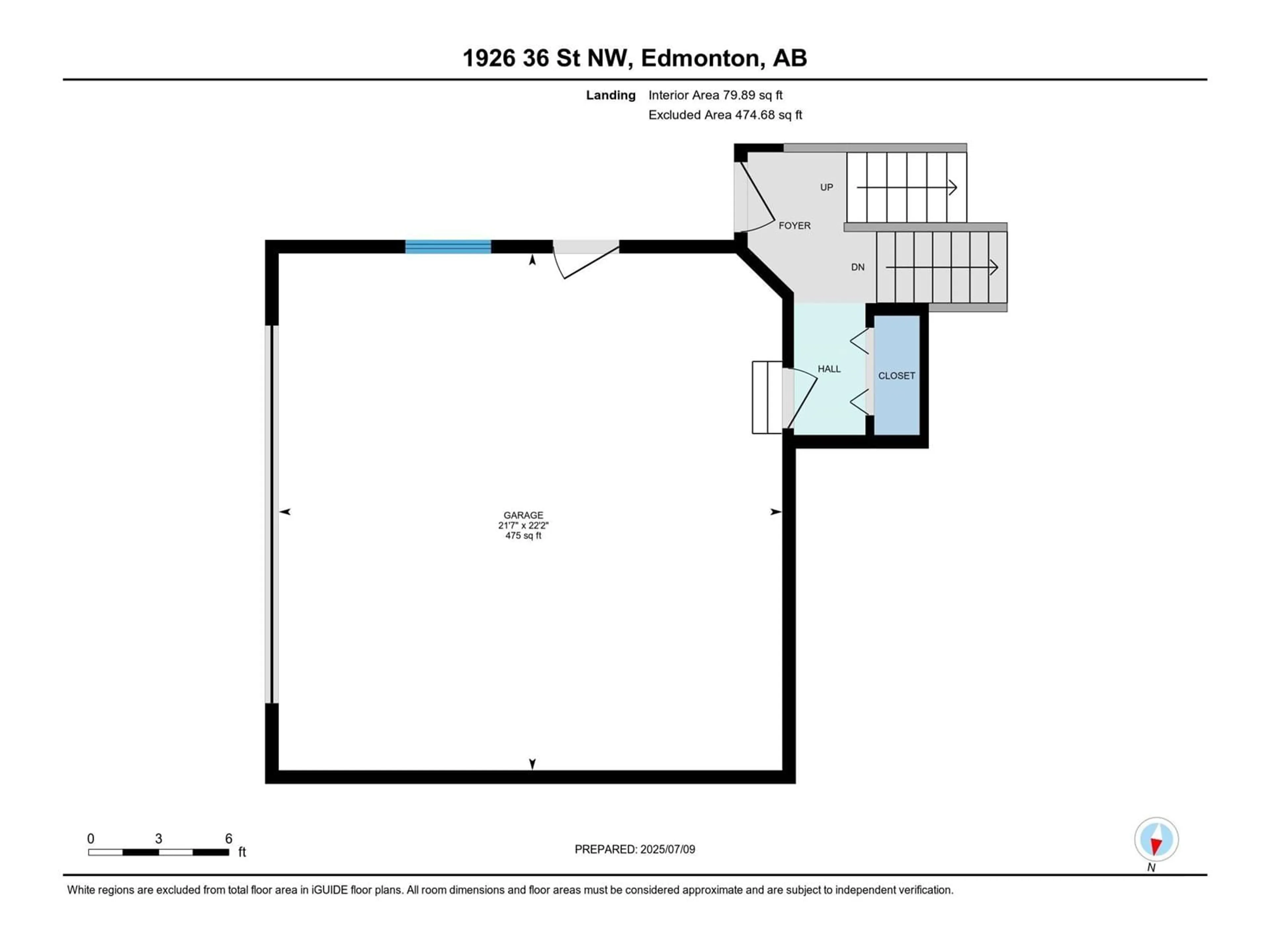 Floor plan for 1926 36 ST, Edmonton Alberta T6L3G5