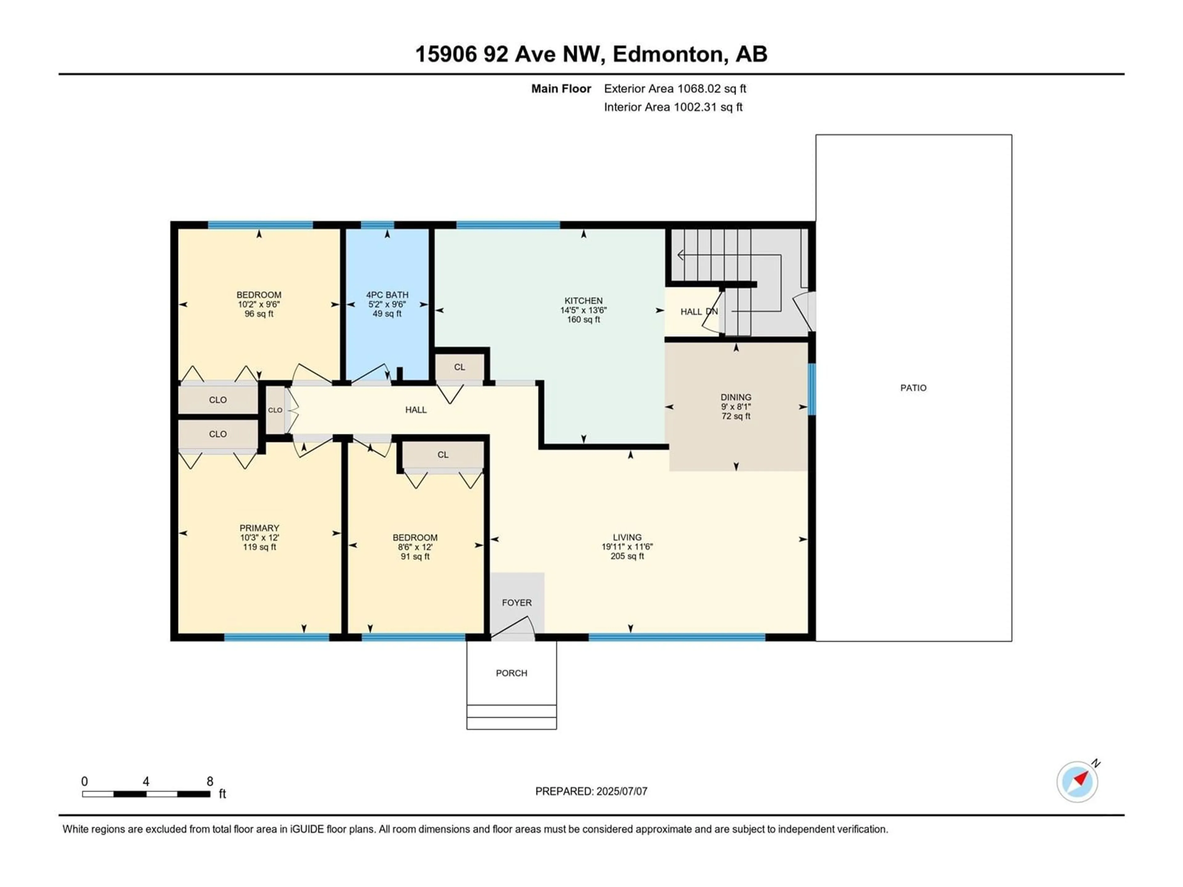 Floor plan for 15906 92 AV, Edmonton Alberta T5R5C6