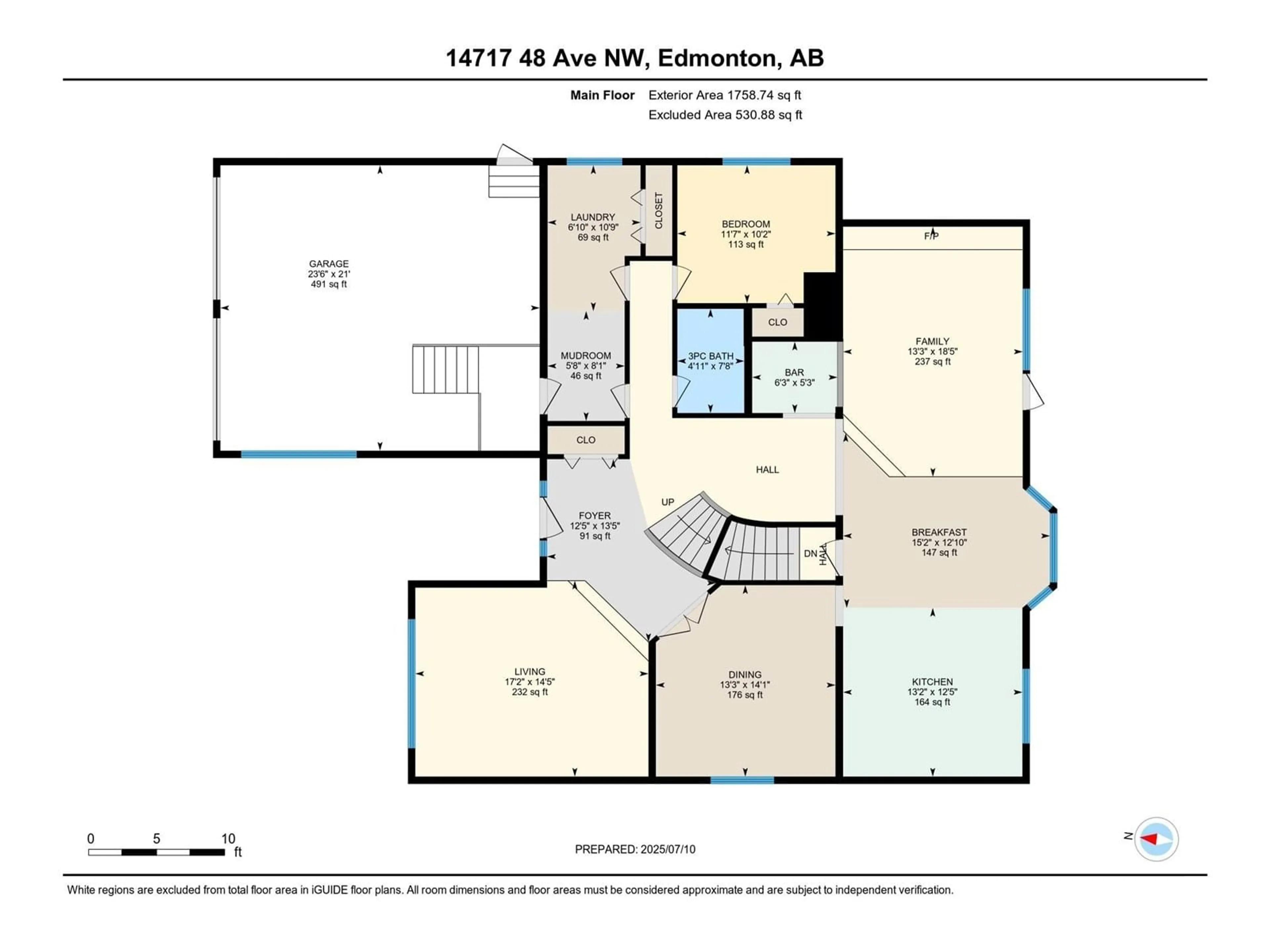 Floor plan for 14717 48 AV, Edmonton Alberta T6H5N1