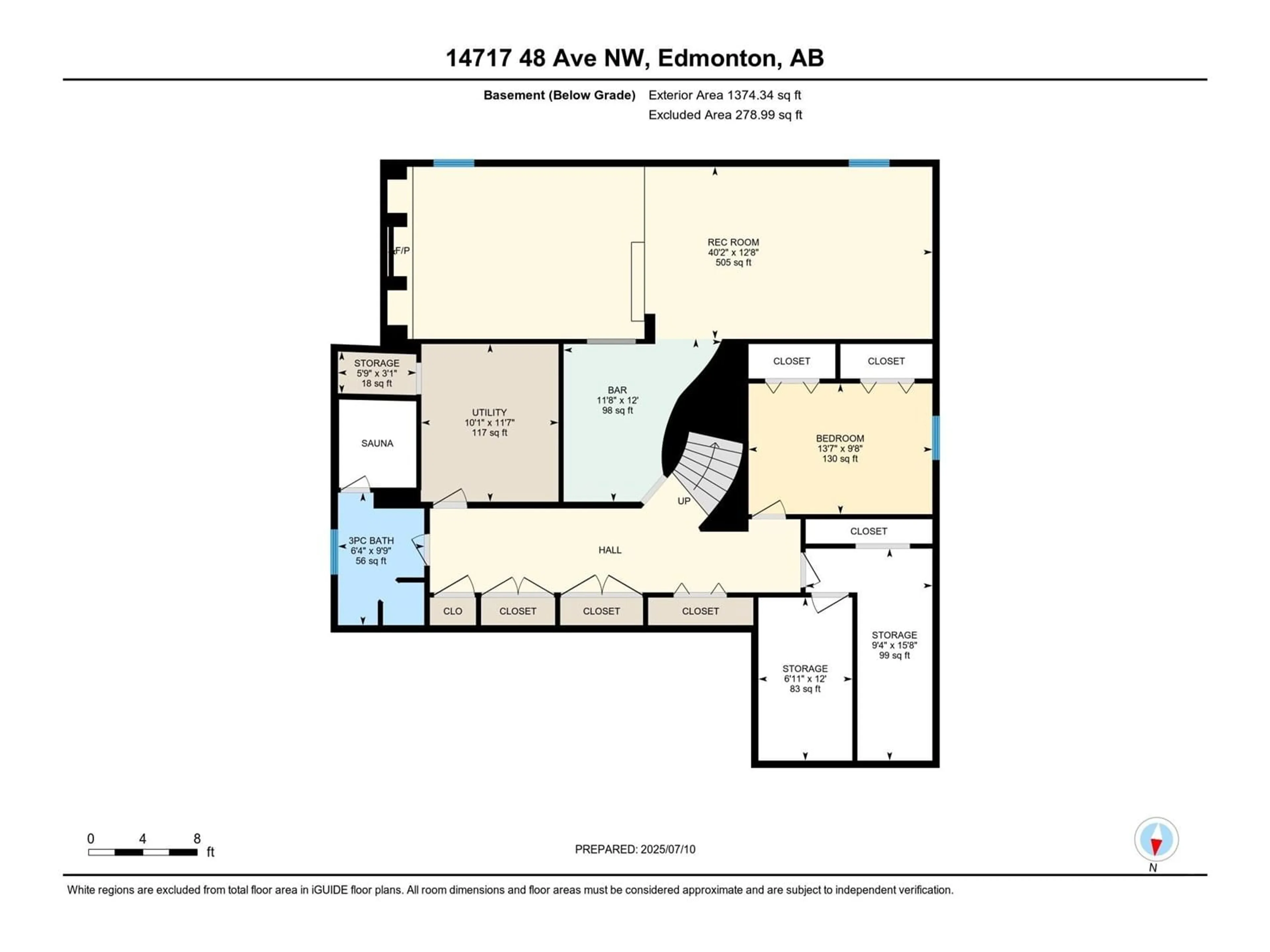 Floor plan for 14717 48 AV, Edmonton Alberta T6H5N1