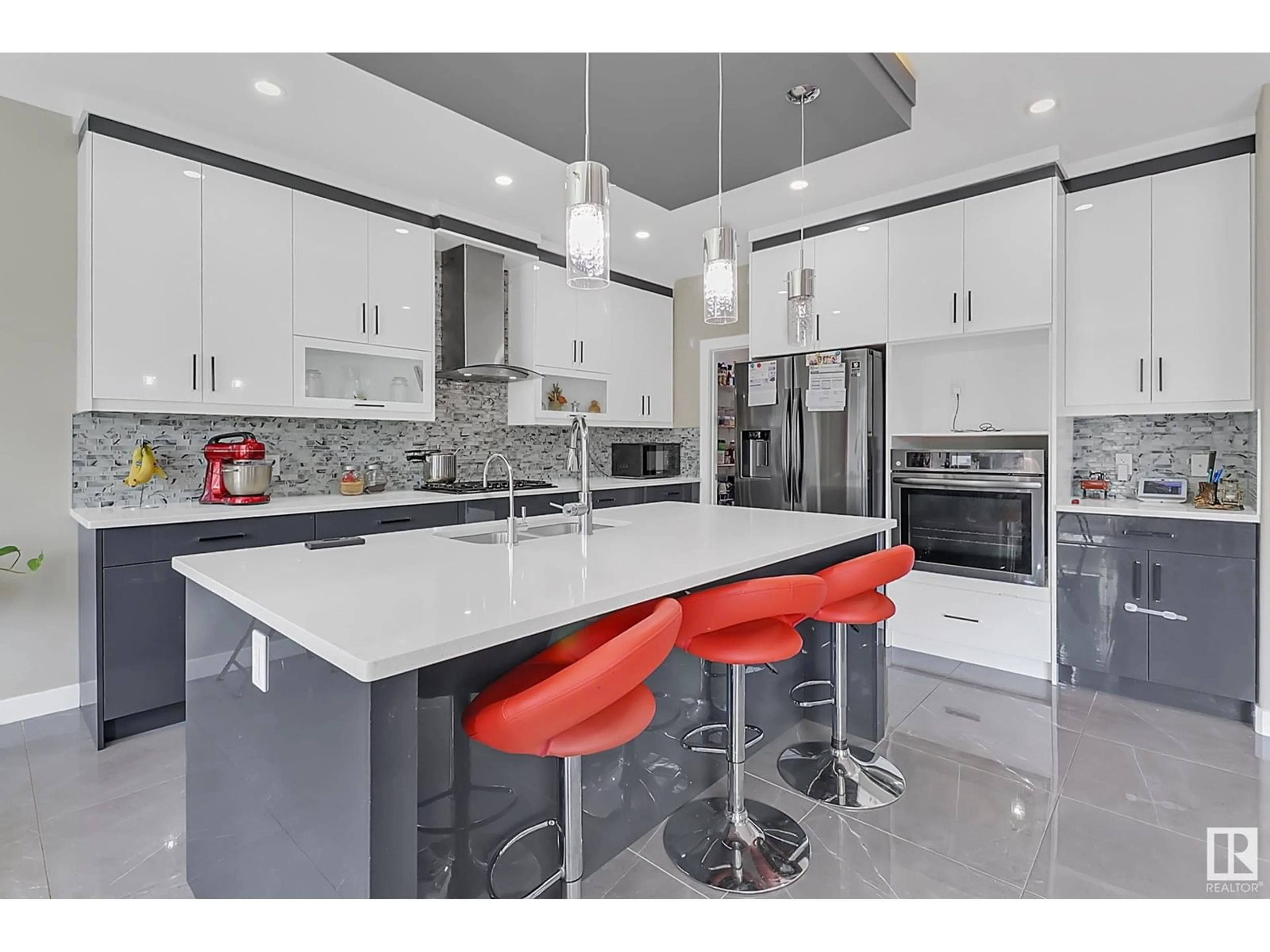 Contemporary kitchen, ceramic/tile floor for NW - 1419 150 AV, Edmonton Alberta T5Y3R5