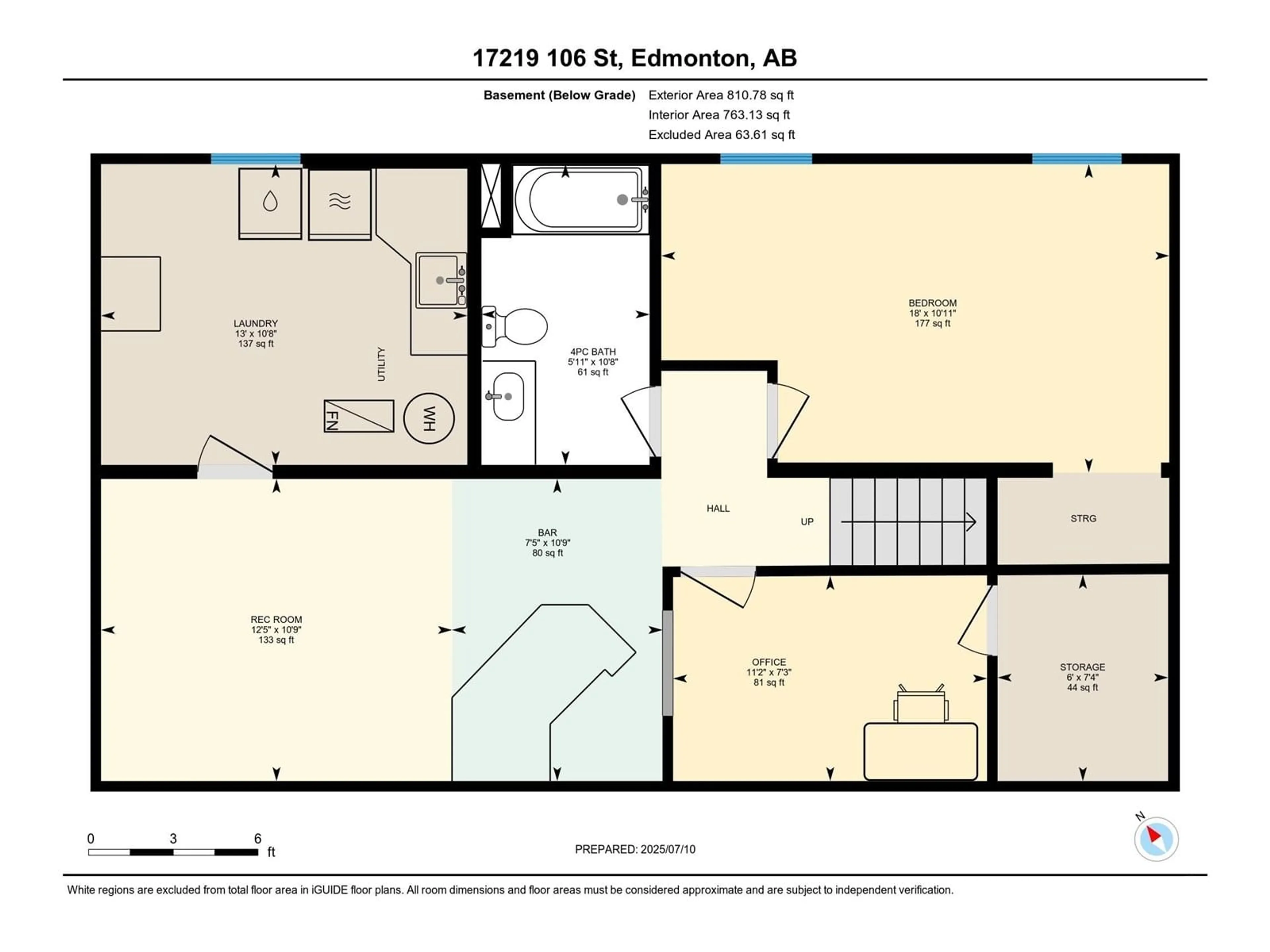 Floor plan for 17219 106 ST, Edmonton Alberta T6X3G9