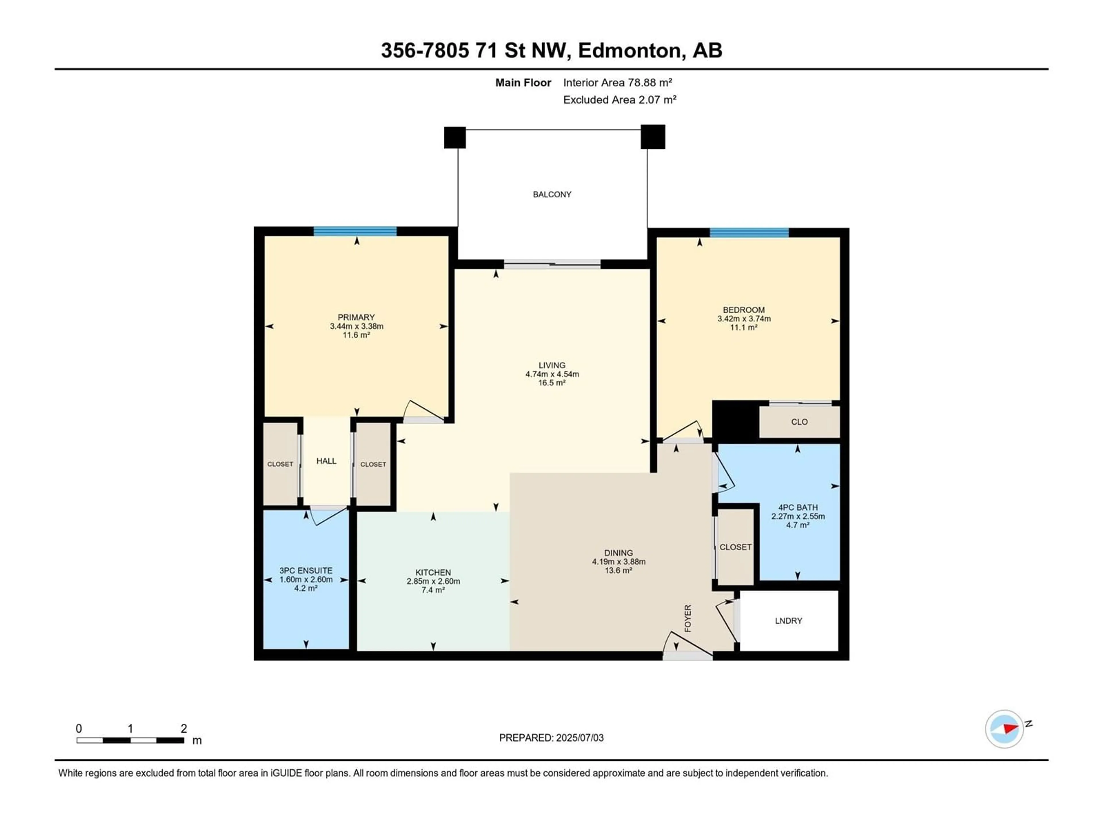 Floor plan for #356 - 7805 71 ST NW, Edmonton Alberta T5Z0K8