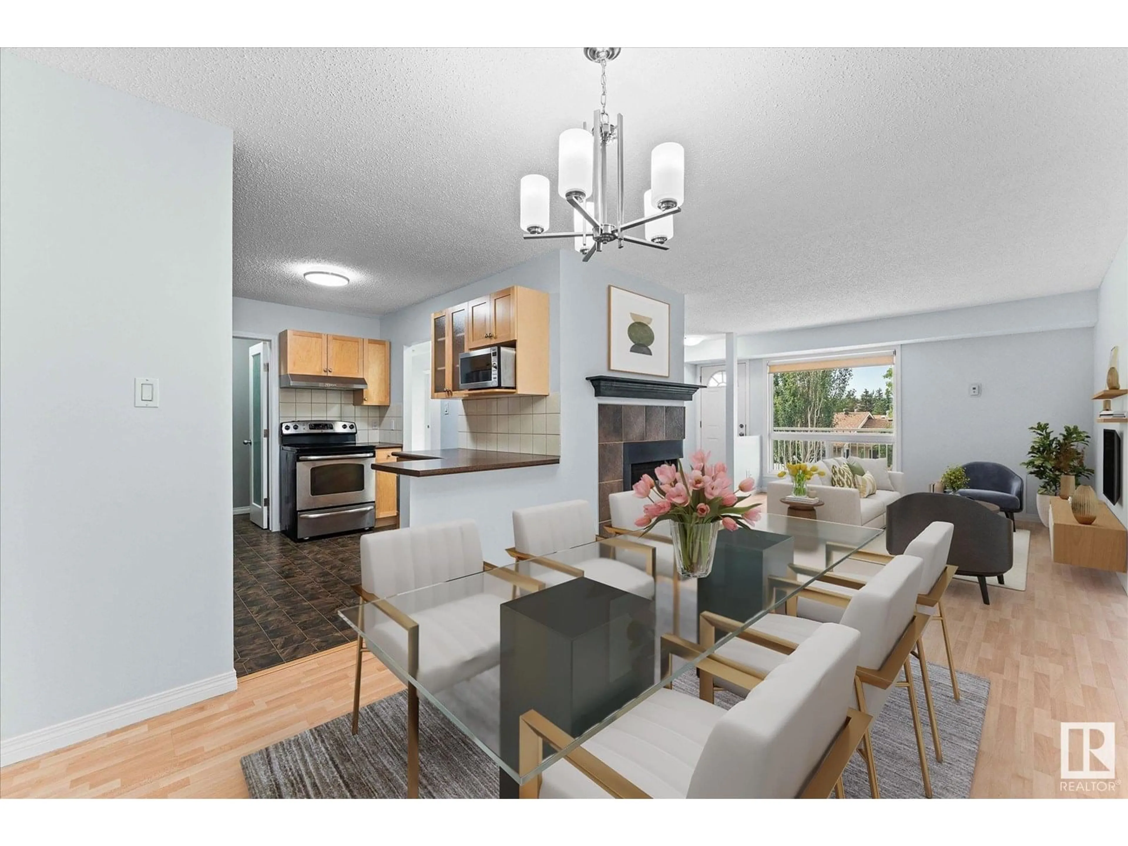 Open concept kitchen, wood/laminate floor for NW - 9359 172 ST, Edmonton Alberta T5T5R6