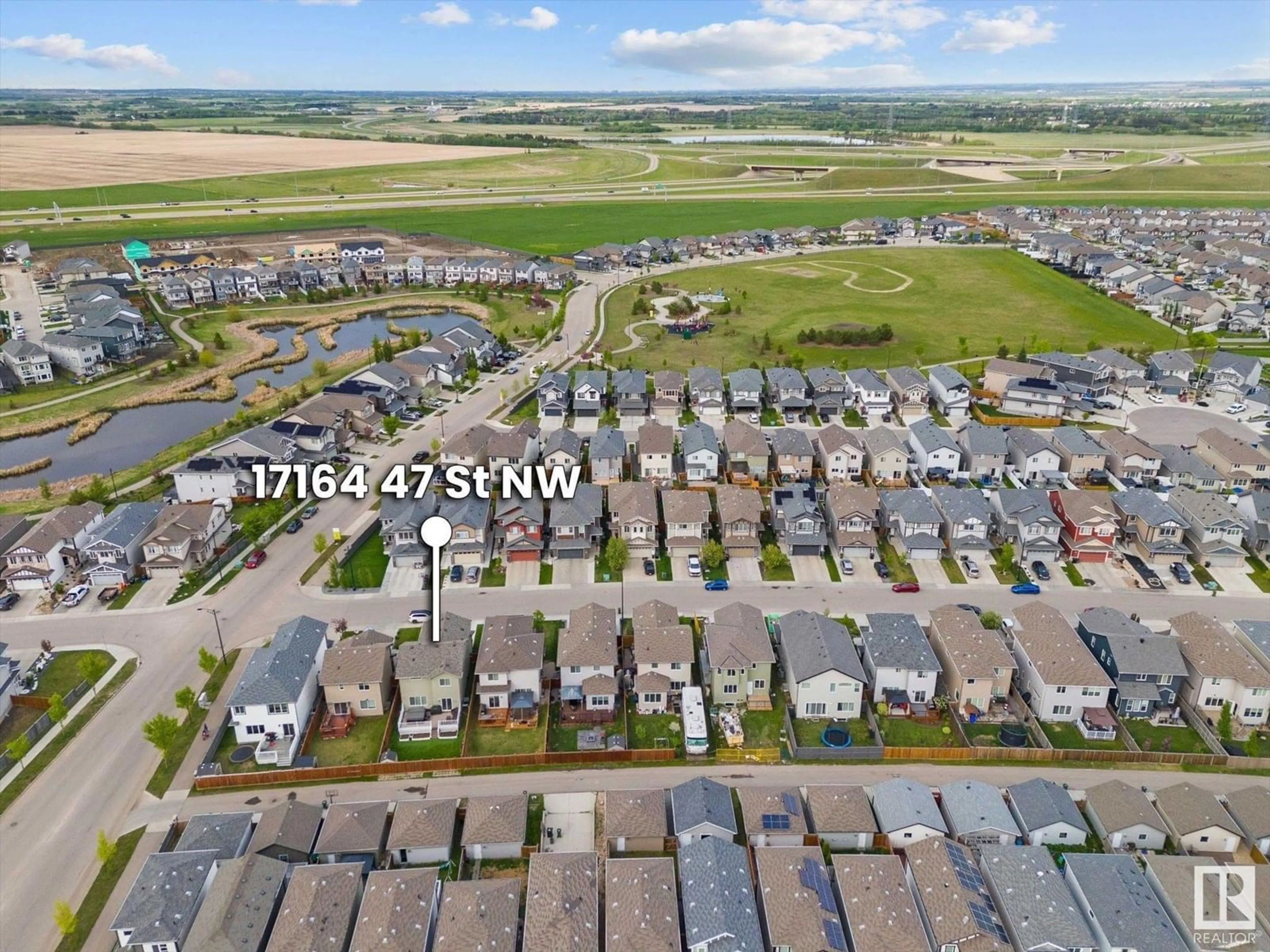 A pic from outside/outdoor area/front of a property/back of a property/a pic from drone, street for 17164 47 ST, Edmonton Alberta T5Y3P4
