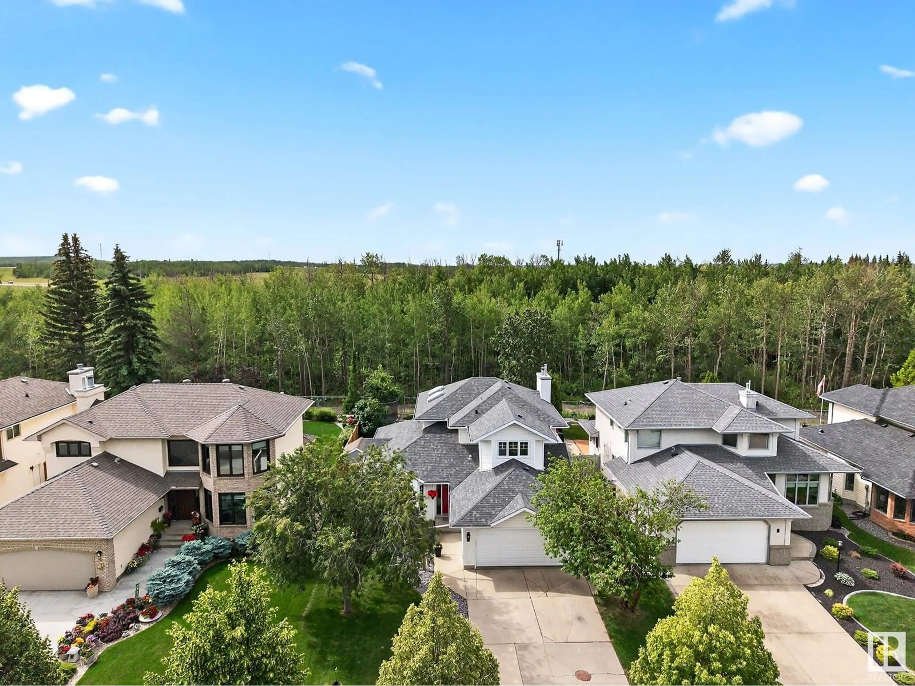 A pic from outside/outdoor area/front of a property/back of a property/a pic from drone, water/lake/river/ocean view for 7 HOLMGREN CR, St. Albert Alberta T5N5V4