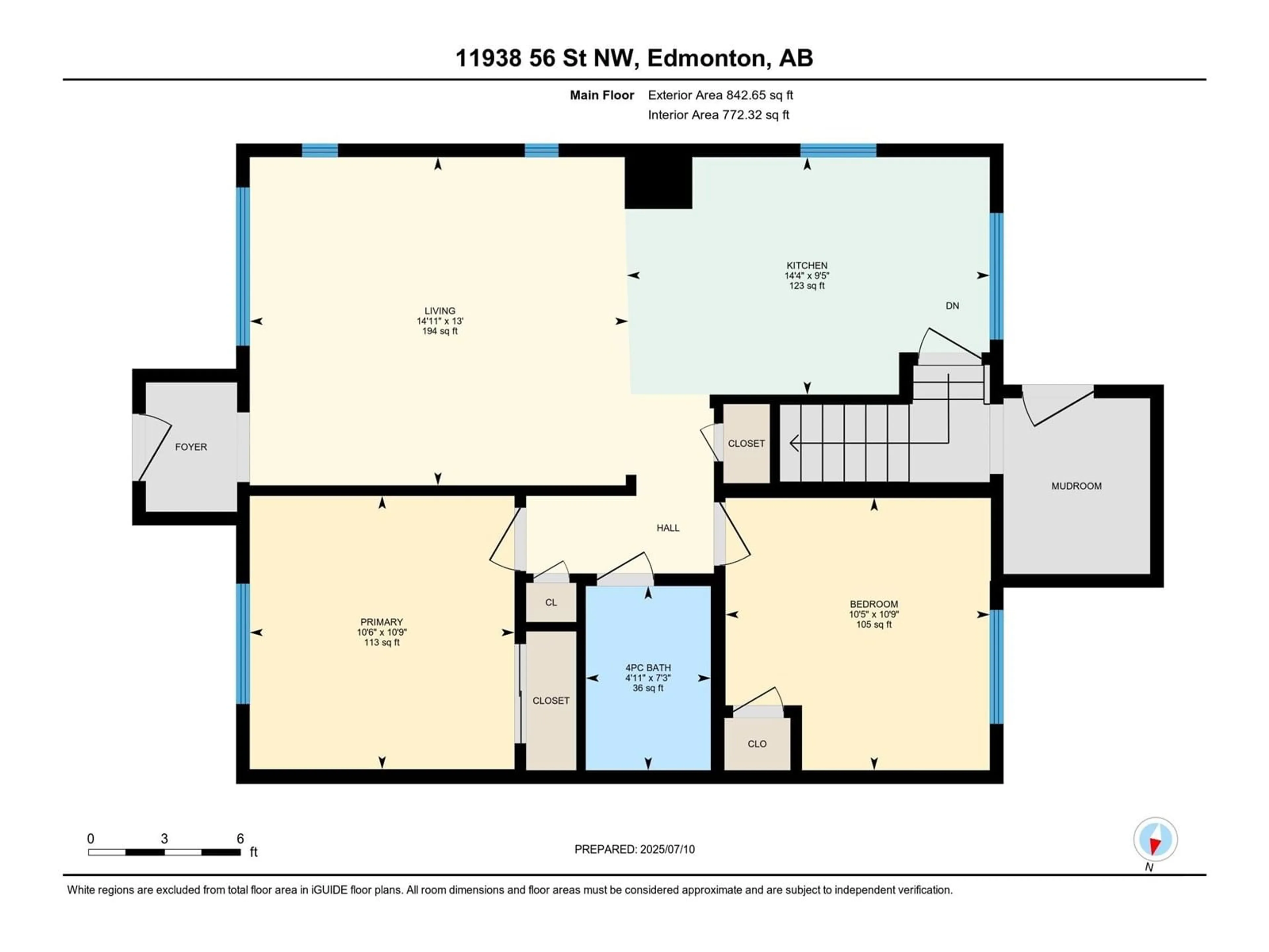Floor plan for NW - 11938 56 ST, Edmonton Alberta T5W3S9