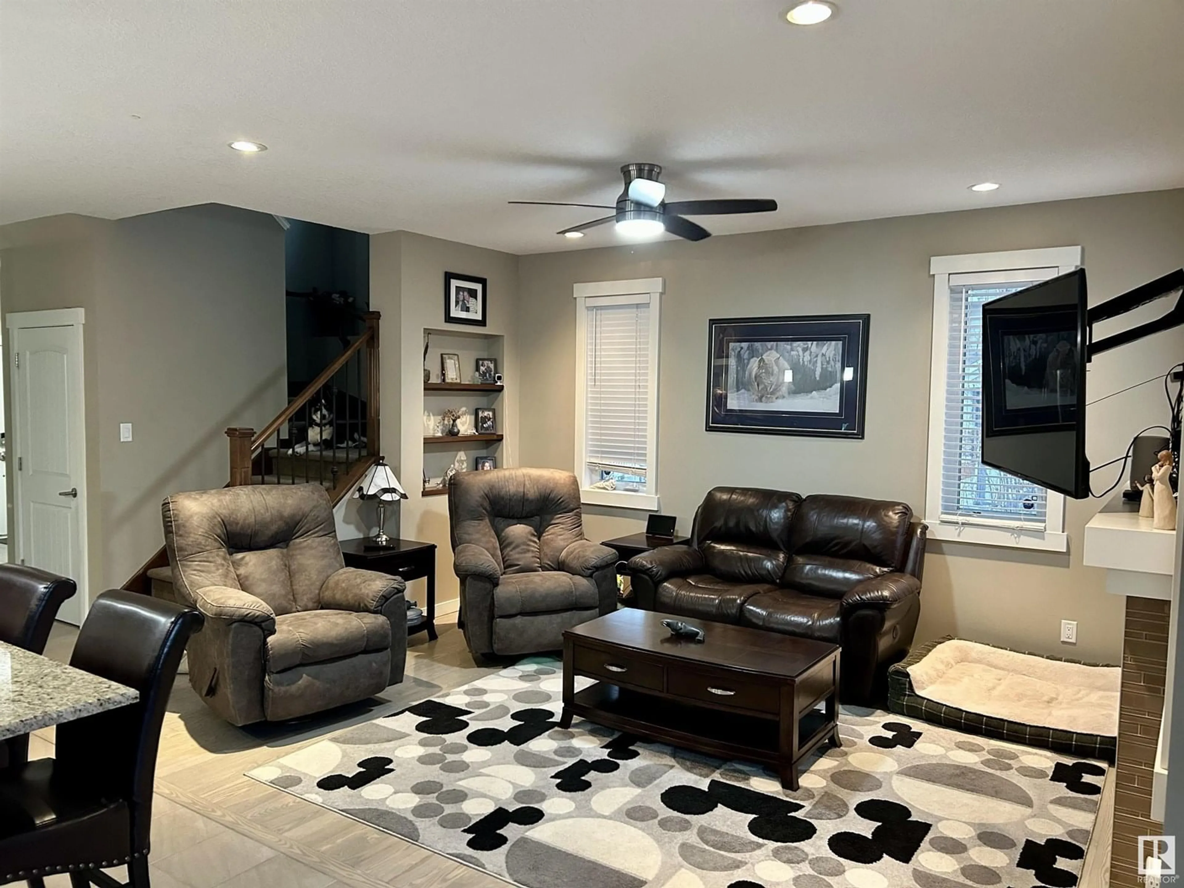 Living room with furniture, unknown for 7732 19 AV, Edmonton Alberta T6X1V9