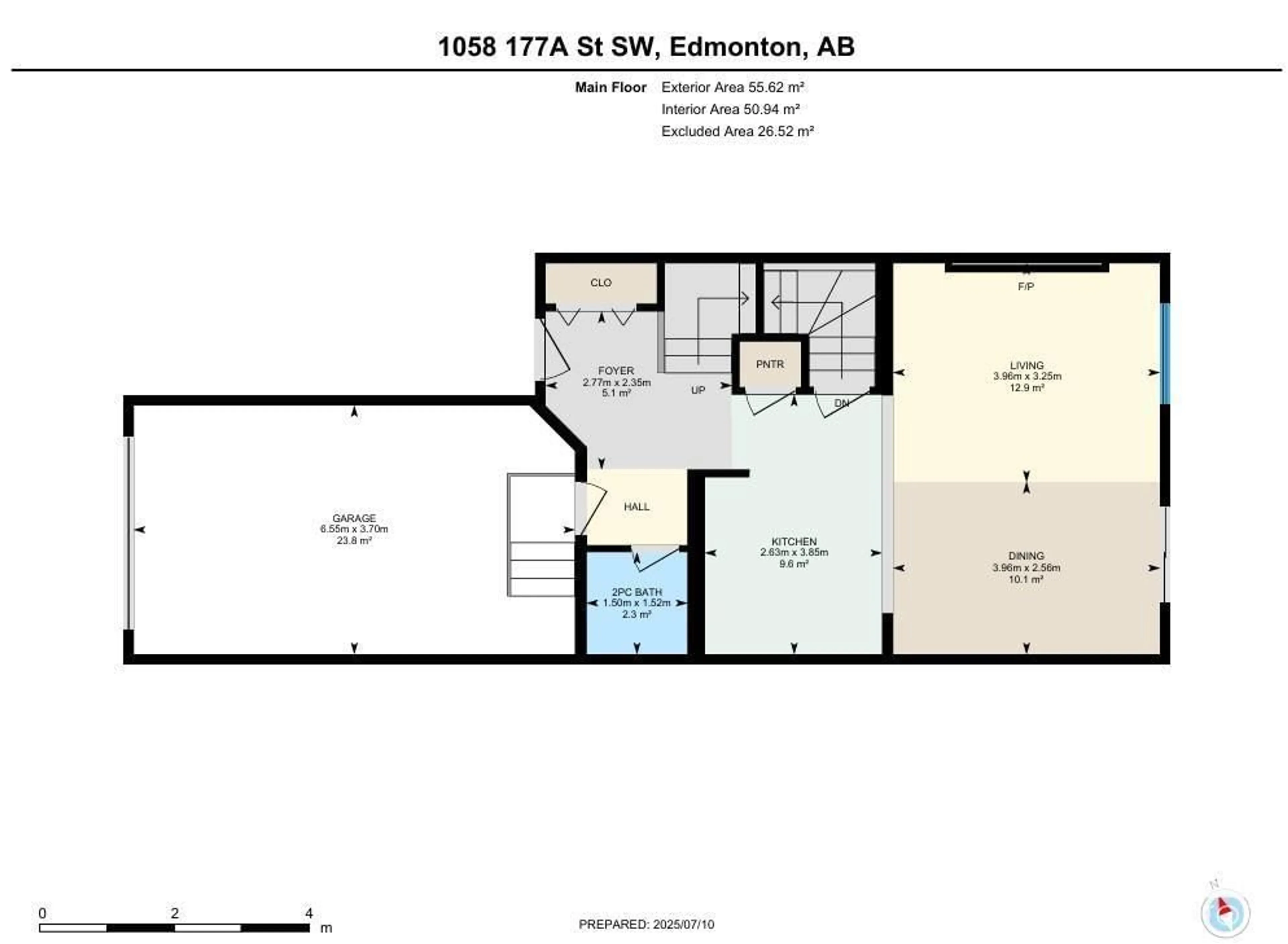 Floor plan for SW - 1058 177A ST, Edmonton Alberta T6W2A1