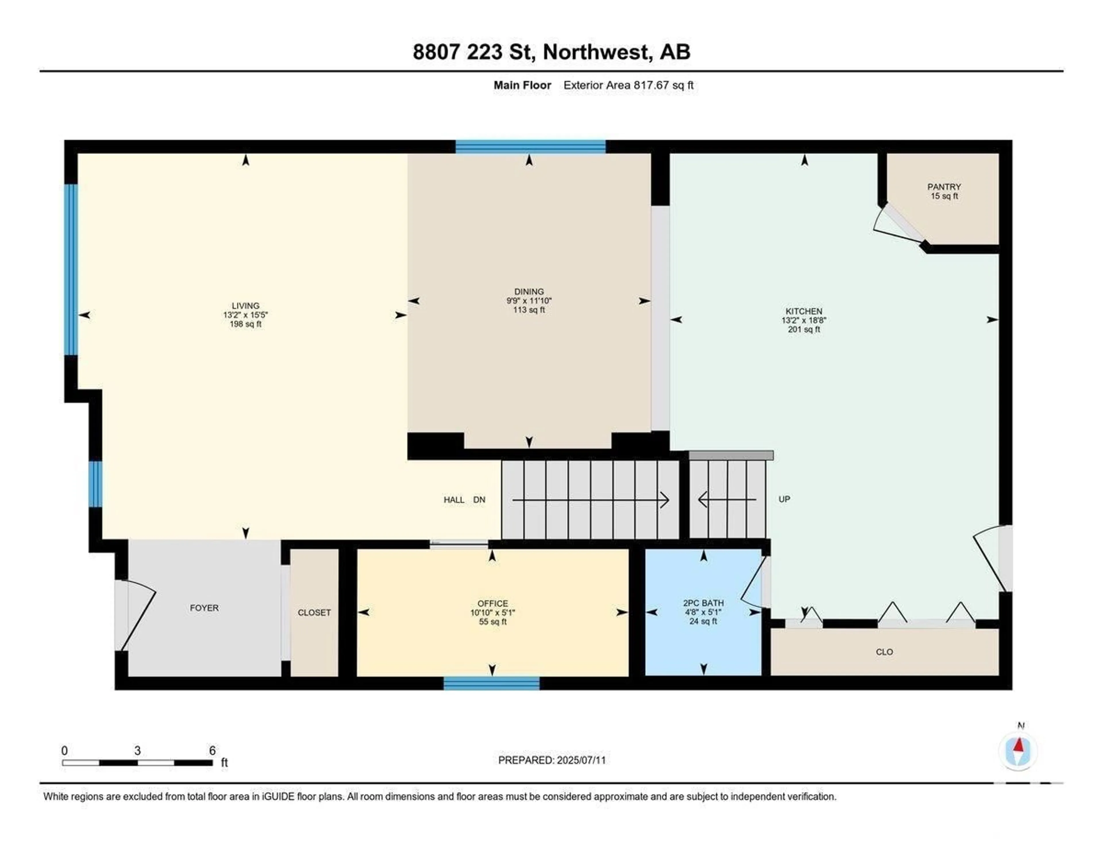 Floor plan for NW - 8807 223 ST, Edmonton Alberta T5T7H2