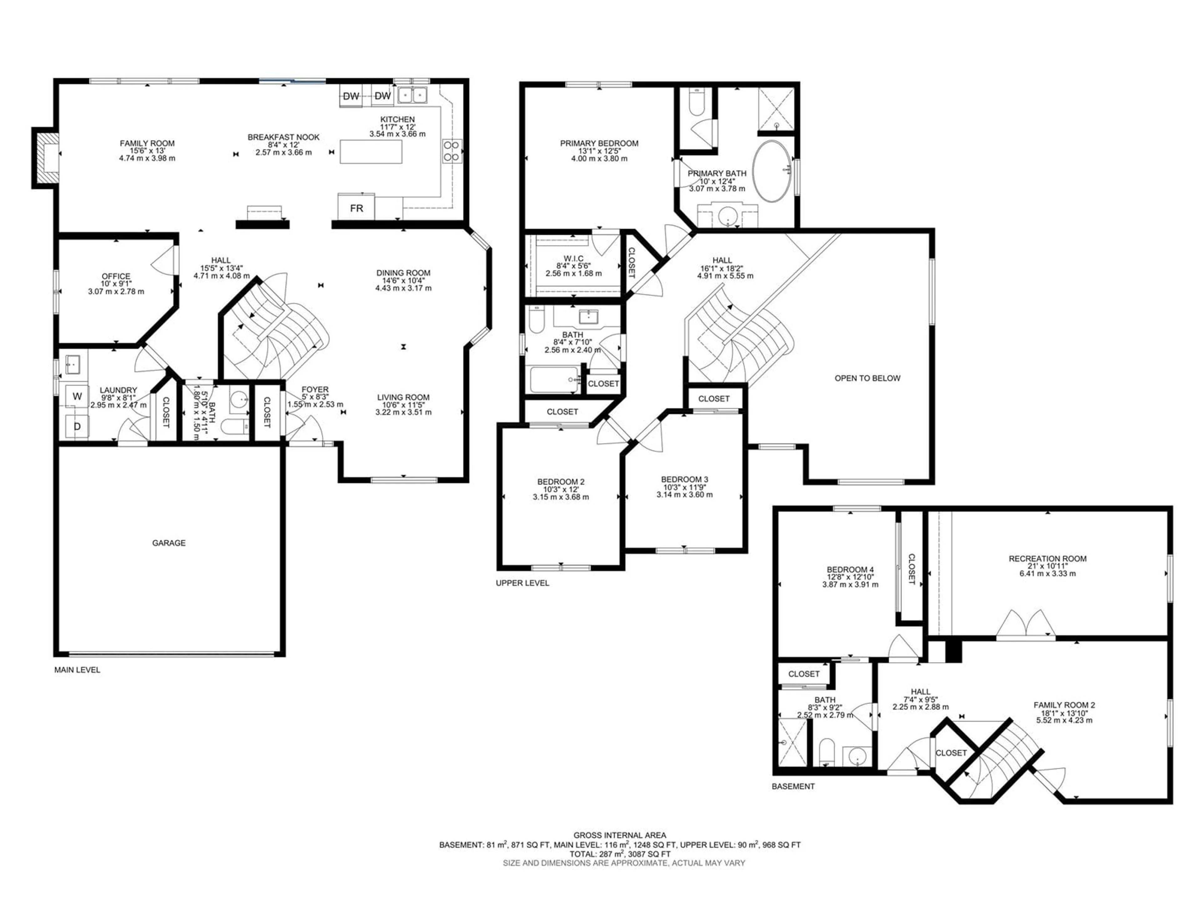 Floor plan for 515 REID CL, Edmonton Alberta T6R2M3