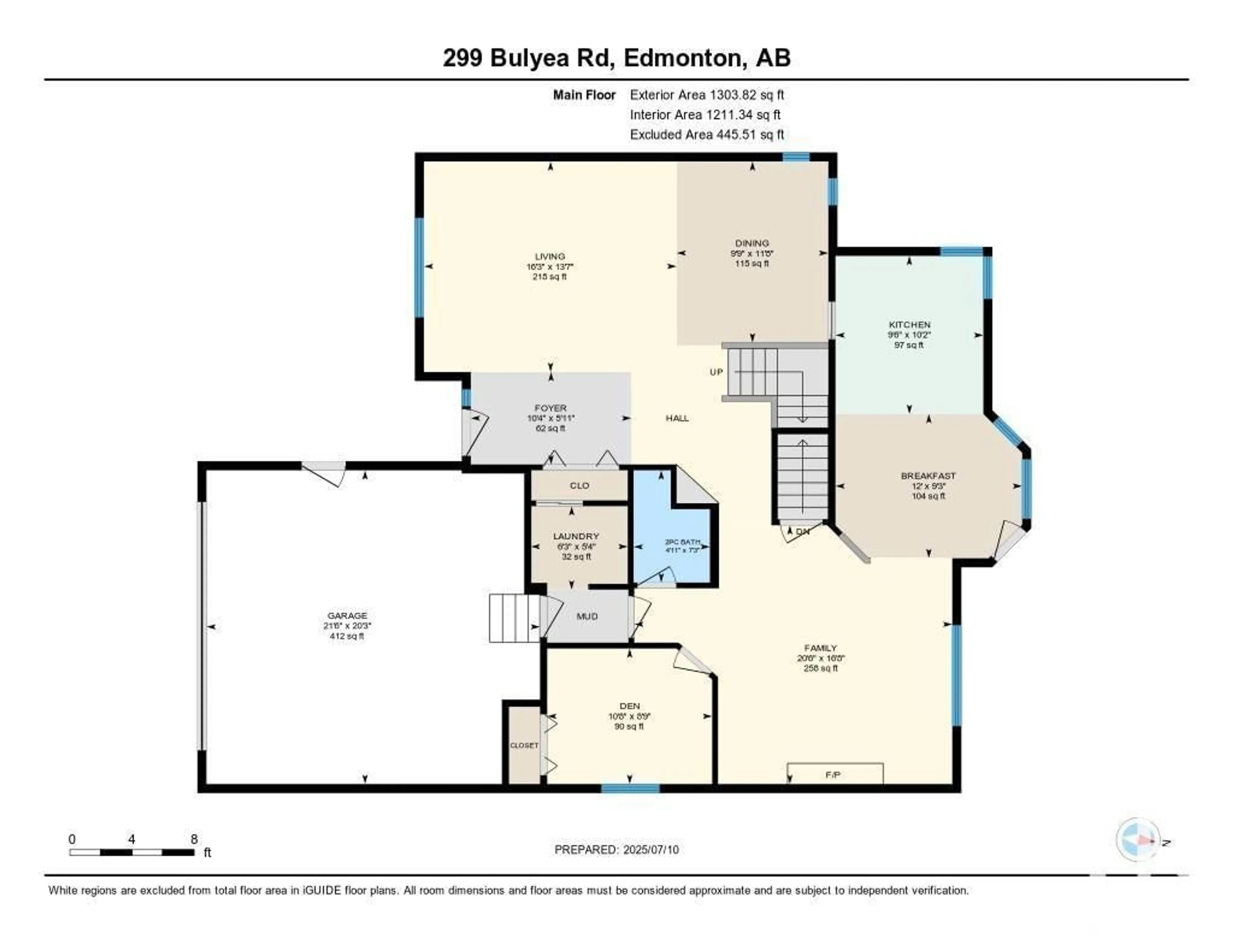 Floor plan for 299 BULYEA RD, Edmonton Alberta T6R1R8