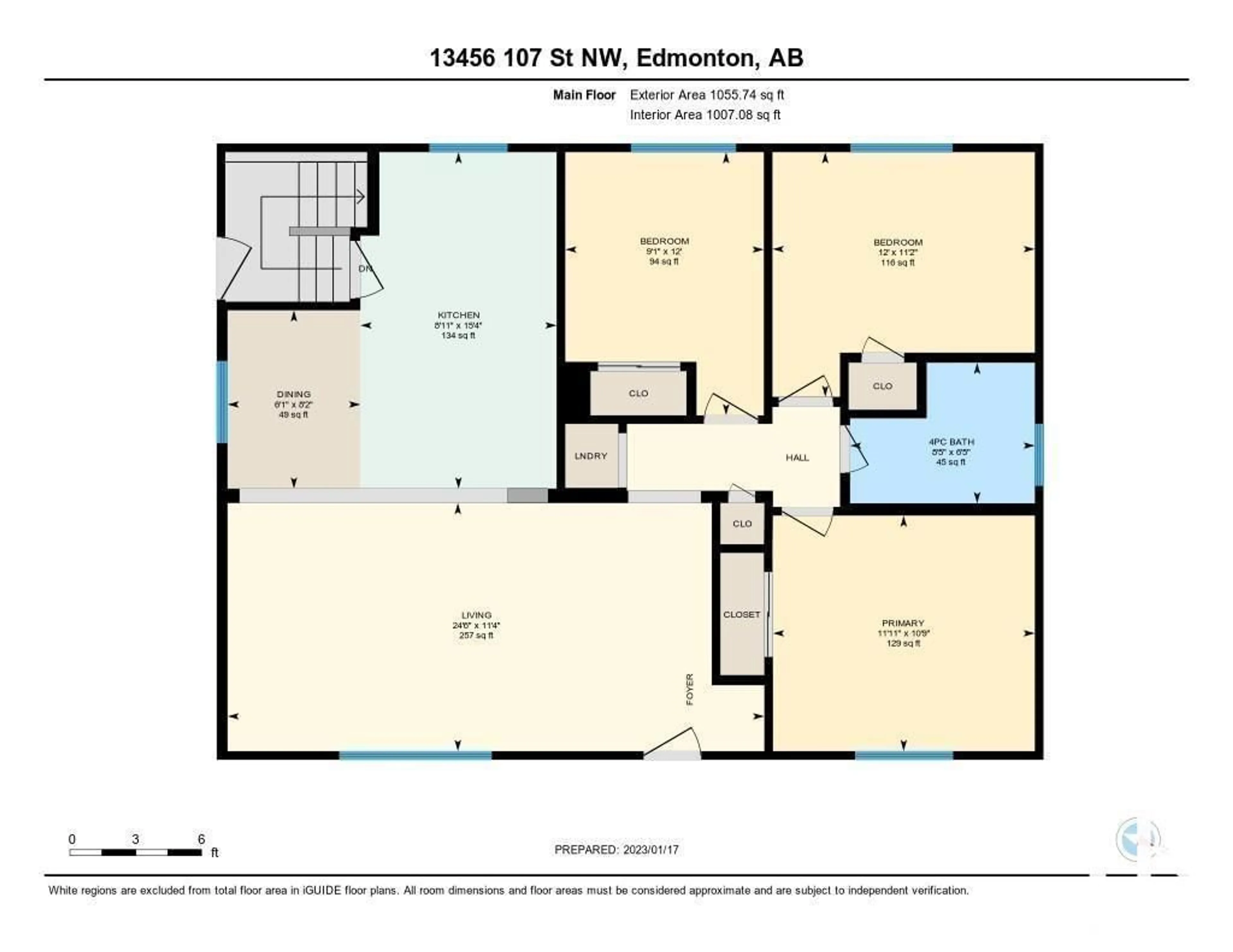 Floor plan for NW - 13456 107 ST, Edmonton Alberta T5E4W2