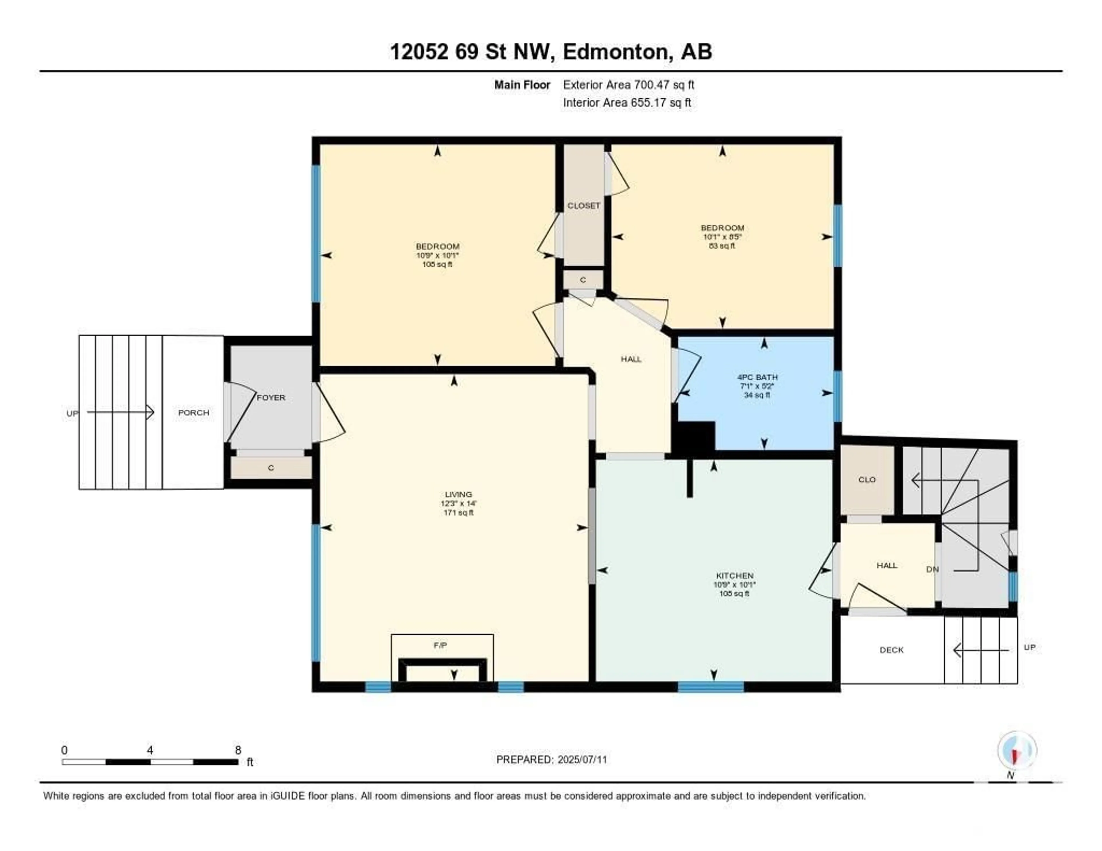 Floor plan for NW - 12052 69 ST, Edmonton Alberta T5B1S6