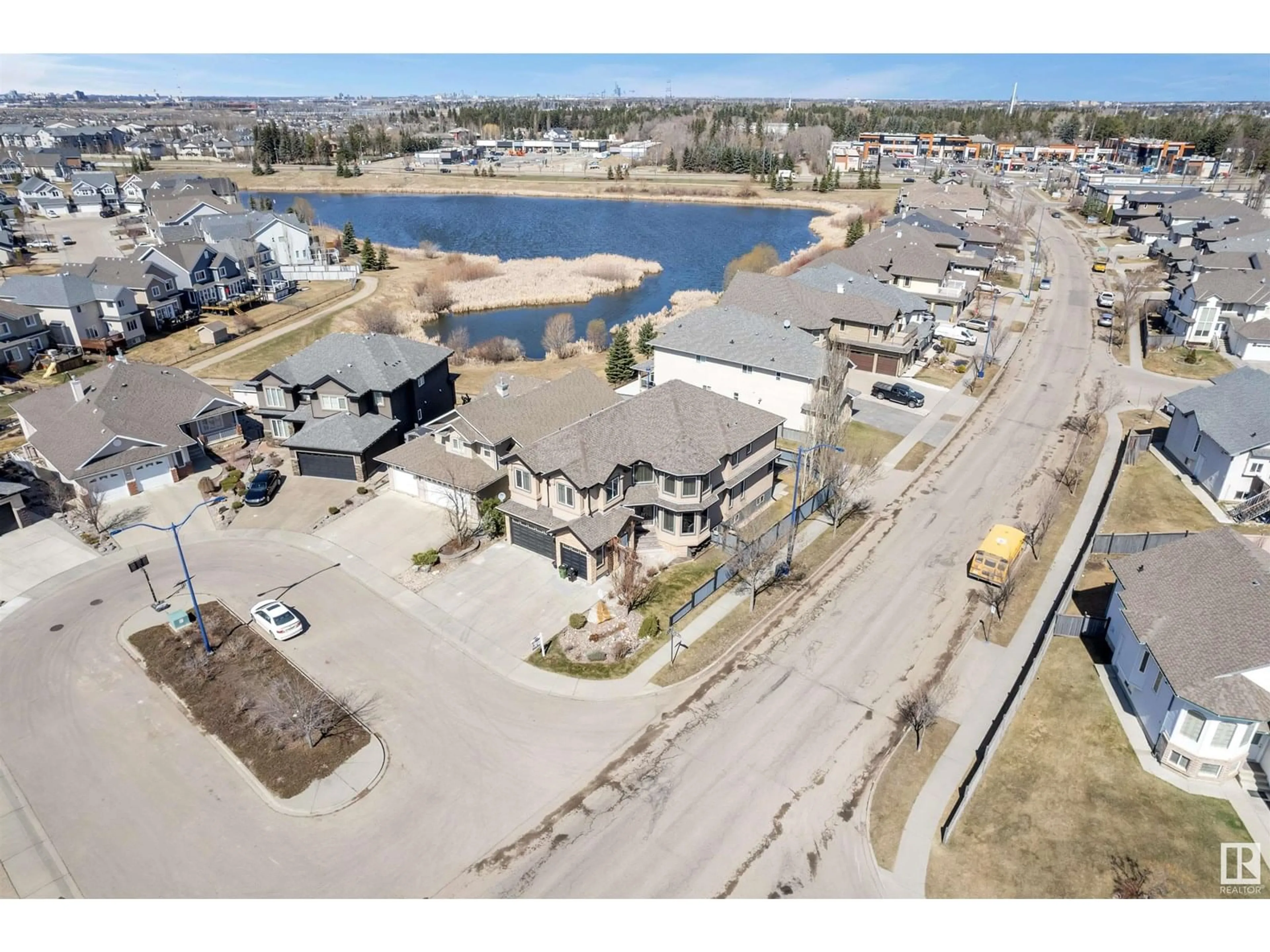 A pic from outside/outdoor area/front of a property/back of a property/a pic from drone, water/lake/river/ocean view for SW SW - 1304 70 ST, Edmonton Alberta T6X1K9