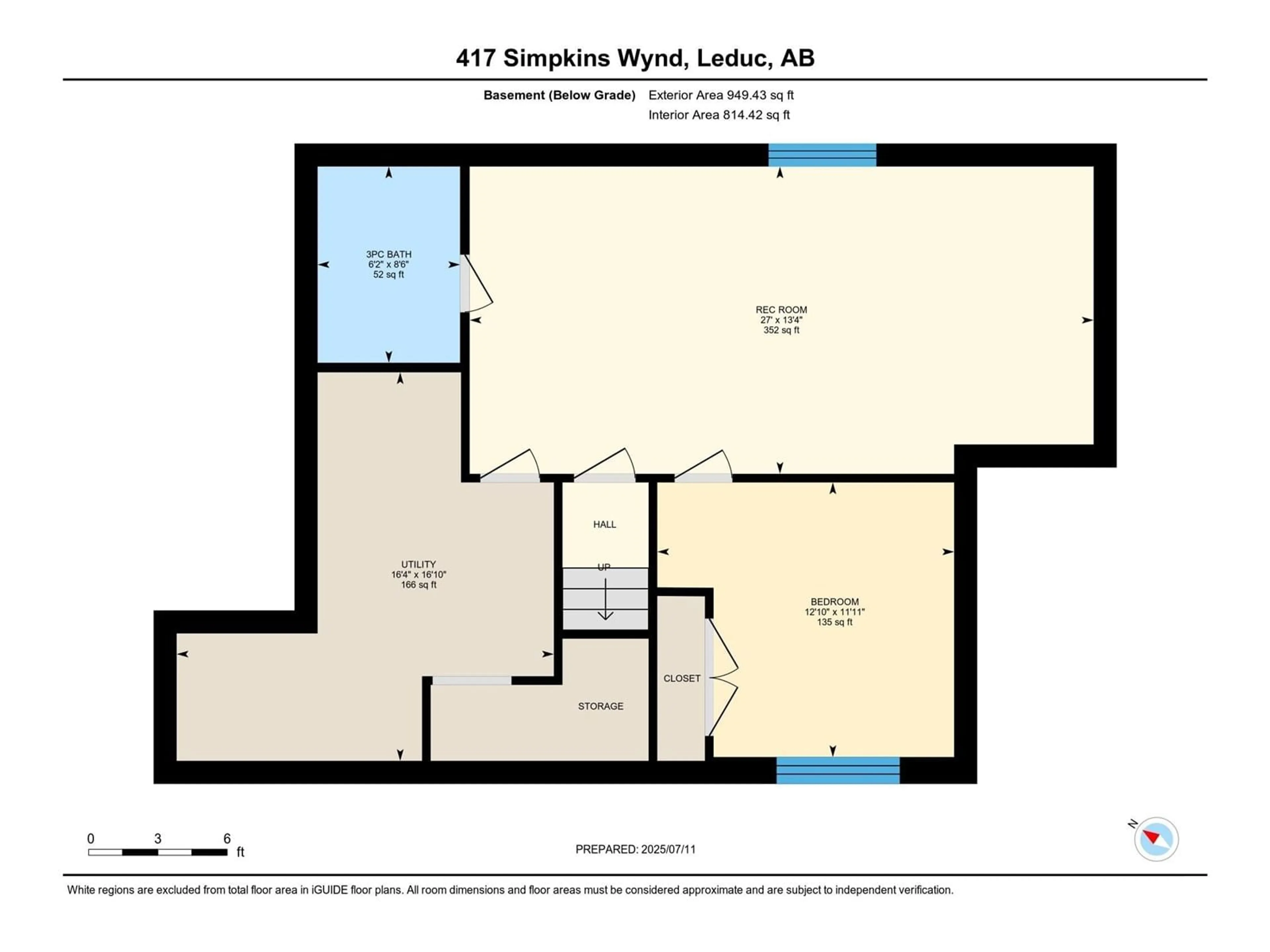 Floor plan for 417 SIMPKINS WD, Leduc Alberta T9E0Y3