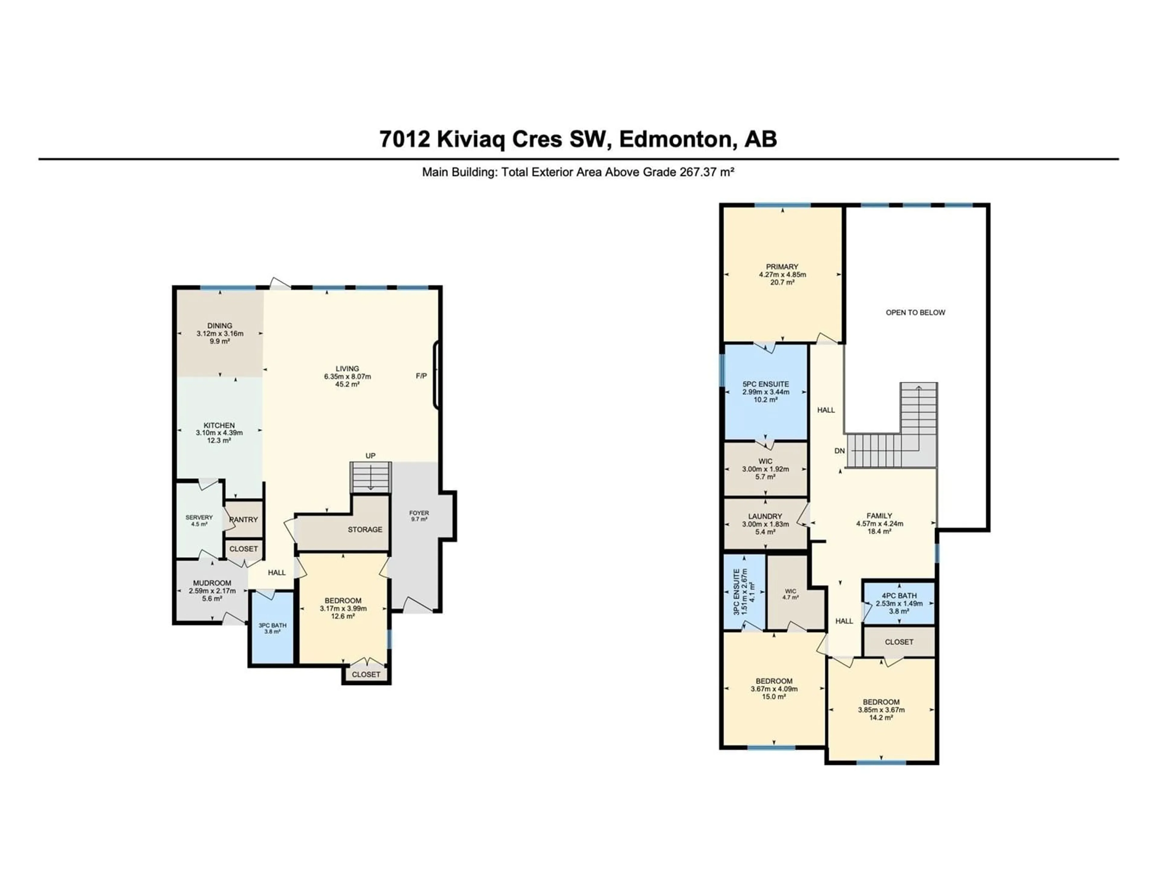Floor plan for 7012 KIVIAQ CR, Edmonton Alberta T6W5N6