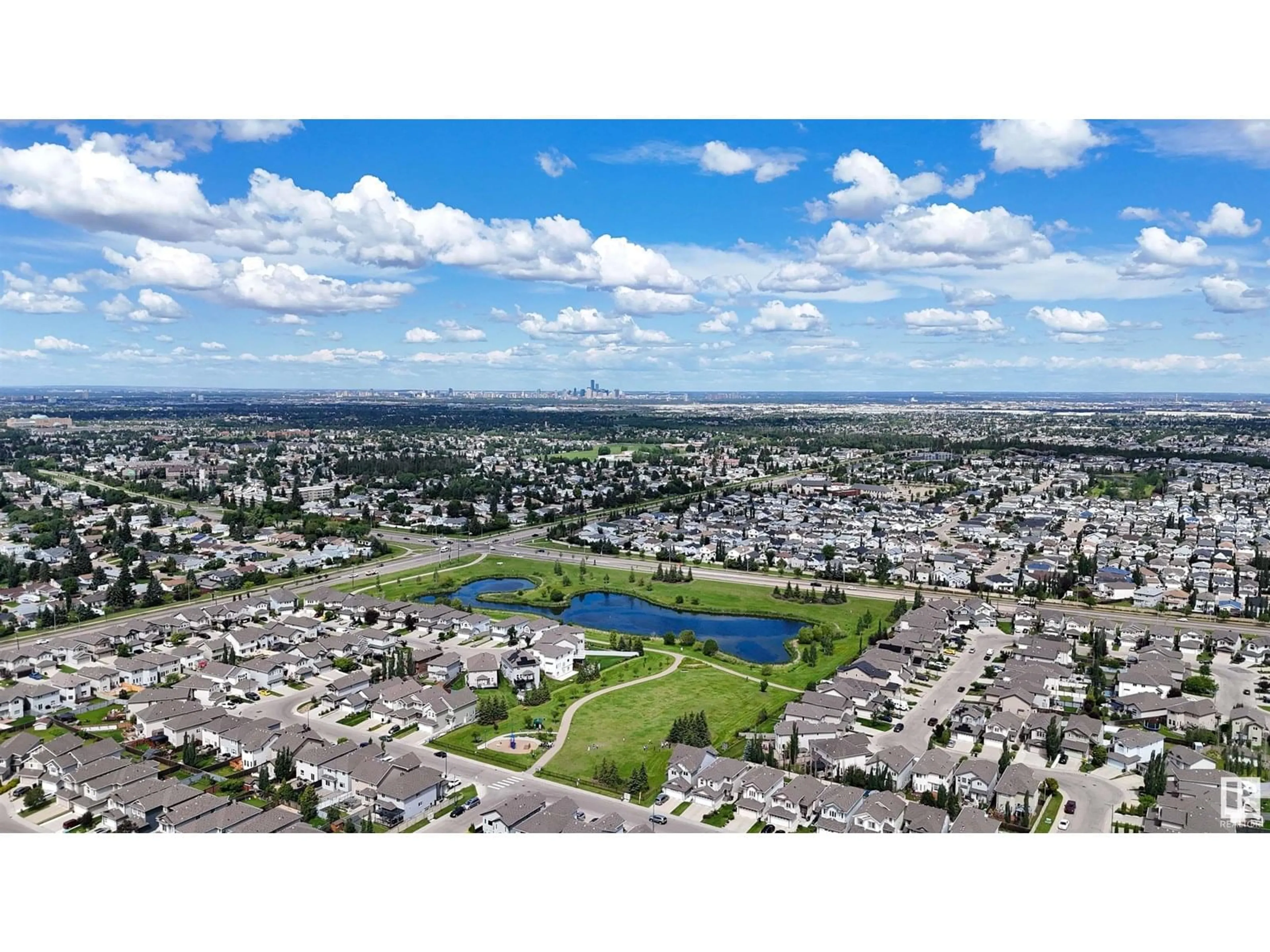 A pic from outside/outdoor area/front of a property/back of a property/a pic from drone, water/lake/river/ocean view for 1921 32A ST NW, Edmonton Alberta T6T0K5