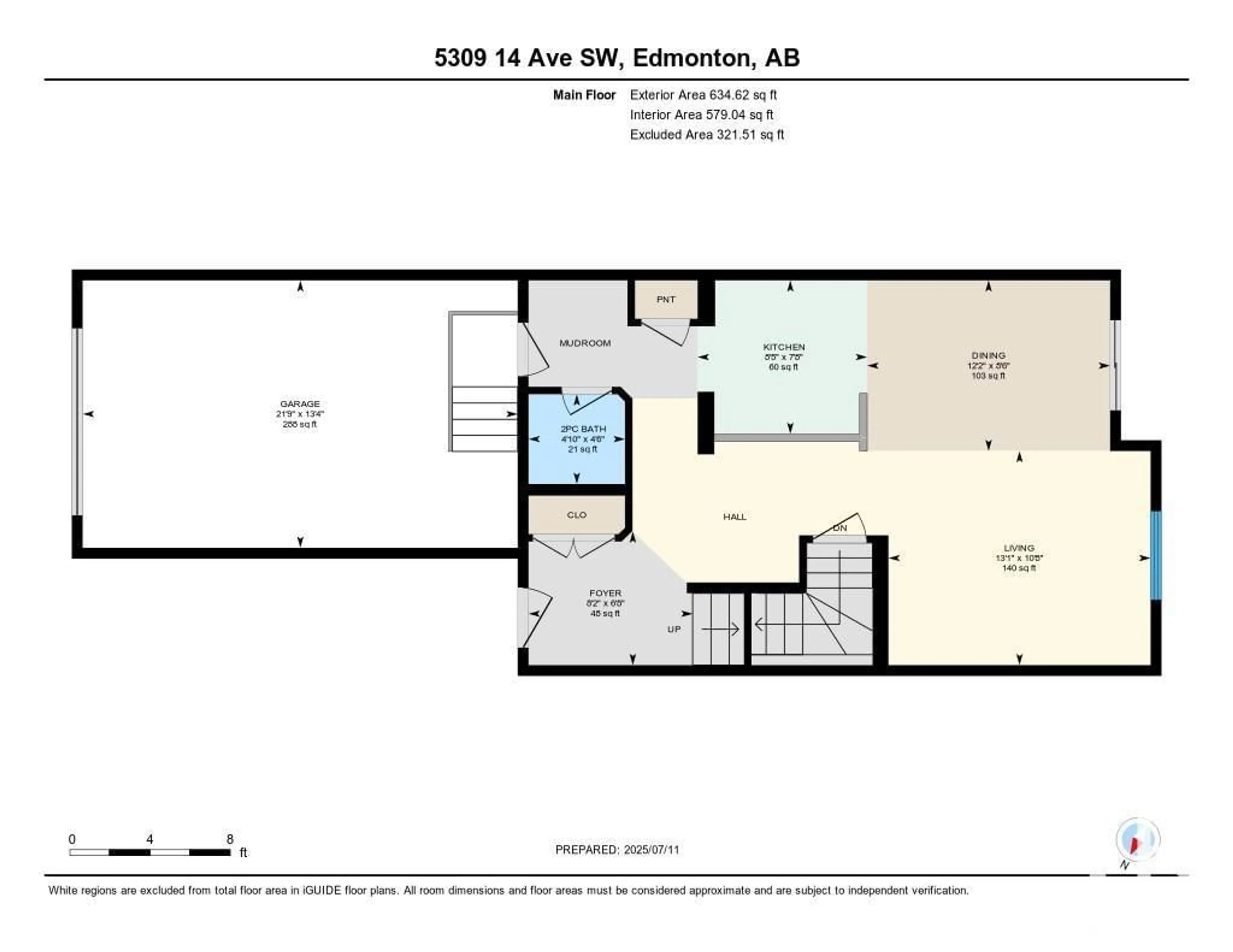 Floor plan for 5309 14 AV, Edmonton Alberta T6X1S2