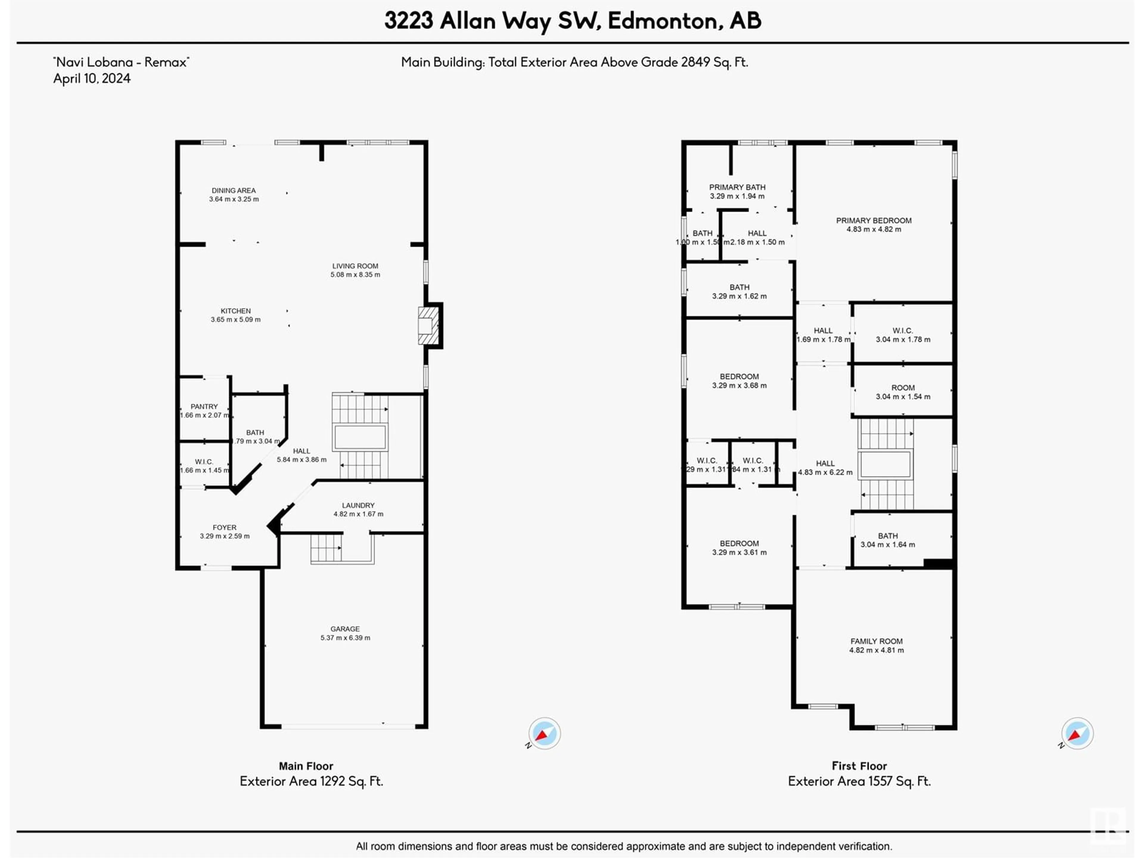 Floor plan for 3223 ALLAN WY, Edmonton Alberta T6W2L8