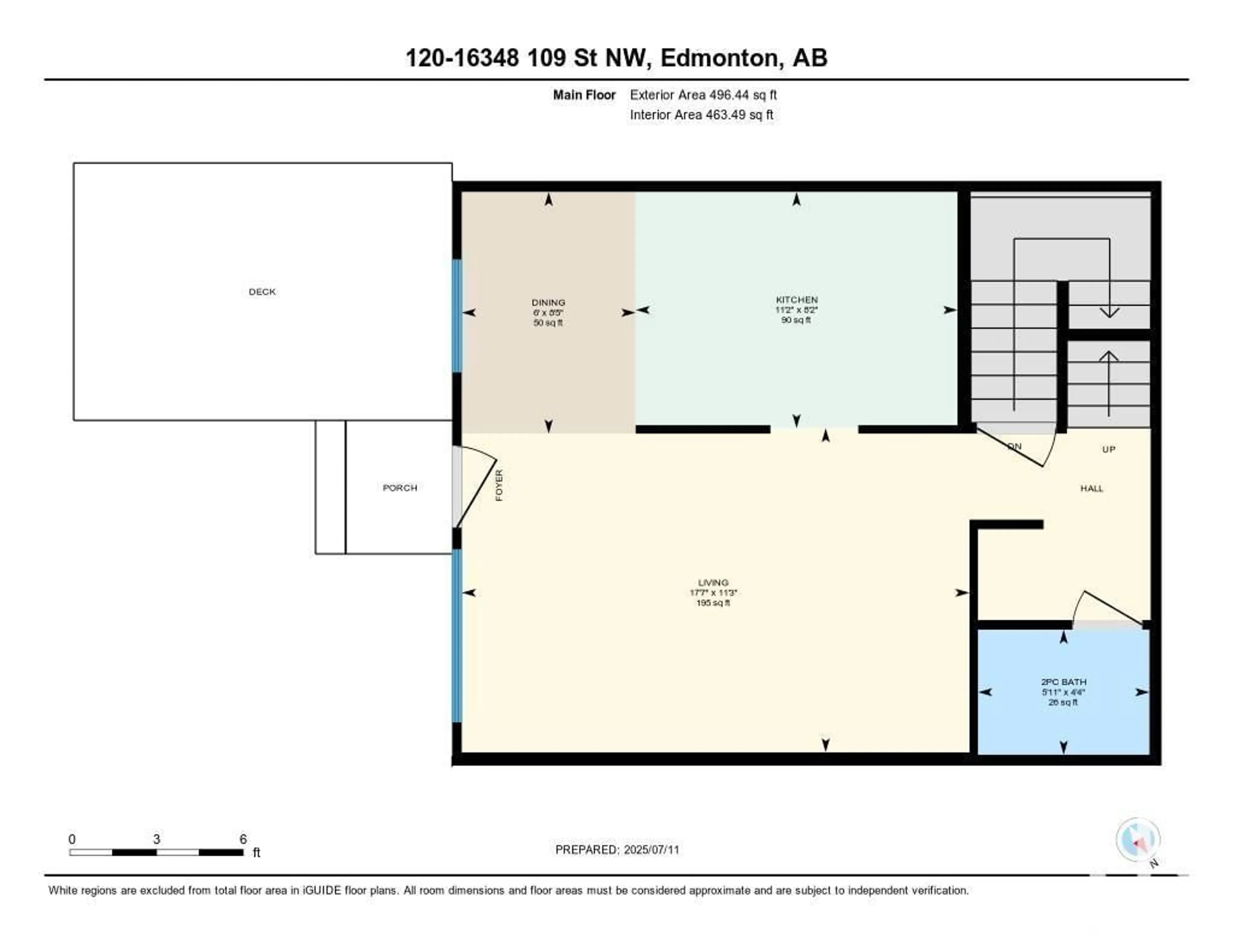 Floor plan for 120 16348 109 ST NW, Edmonton Alberta T5X2T4